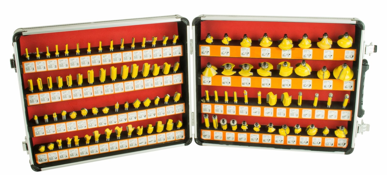 Erie Tools 100 PC 1/4" Shank Router Bit Set Tungsten Carbide Kit