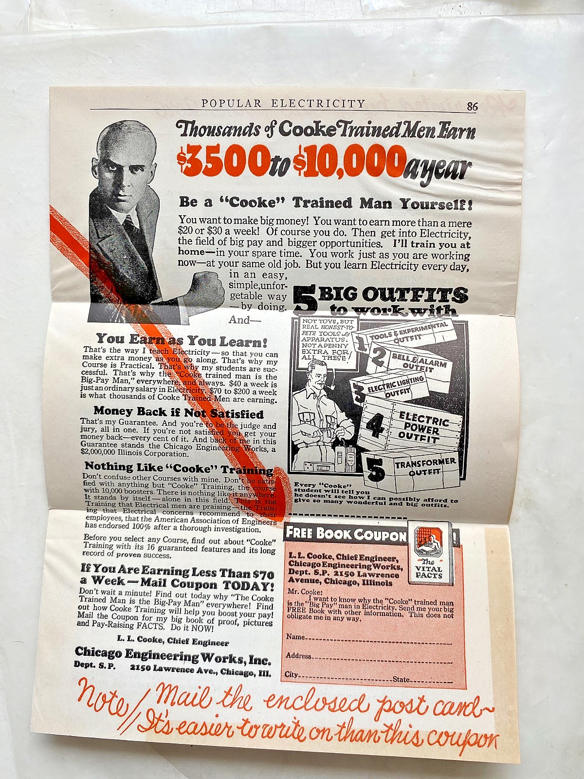 1925 Chicago Engineering Works Electrical Engineer Mail Course Sales Literature