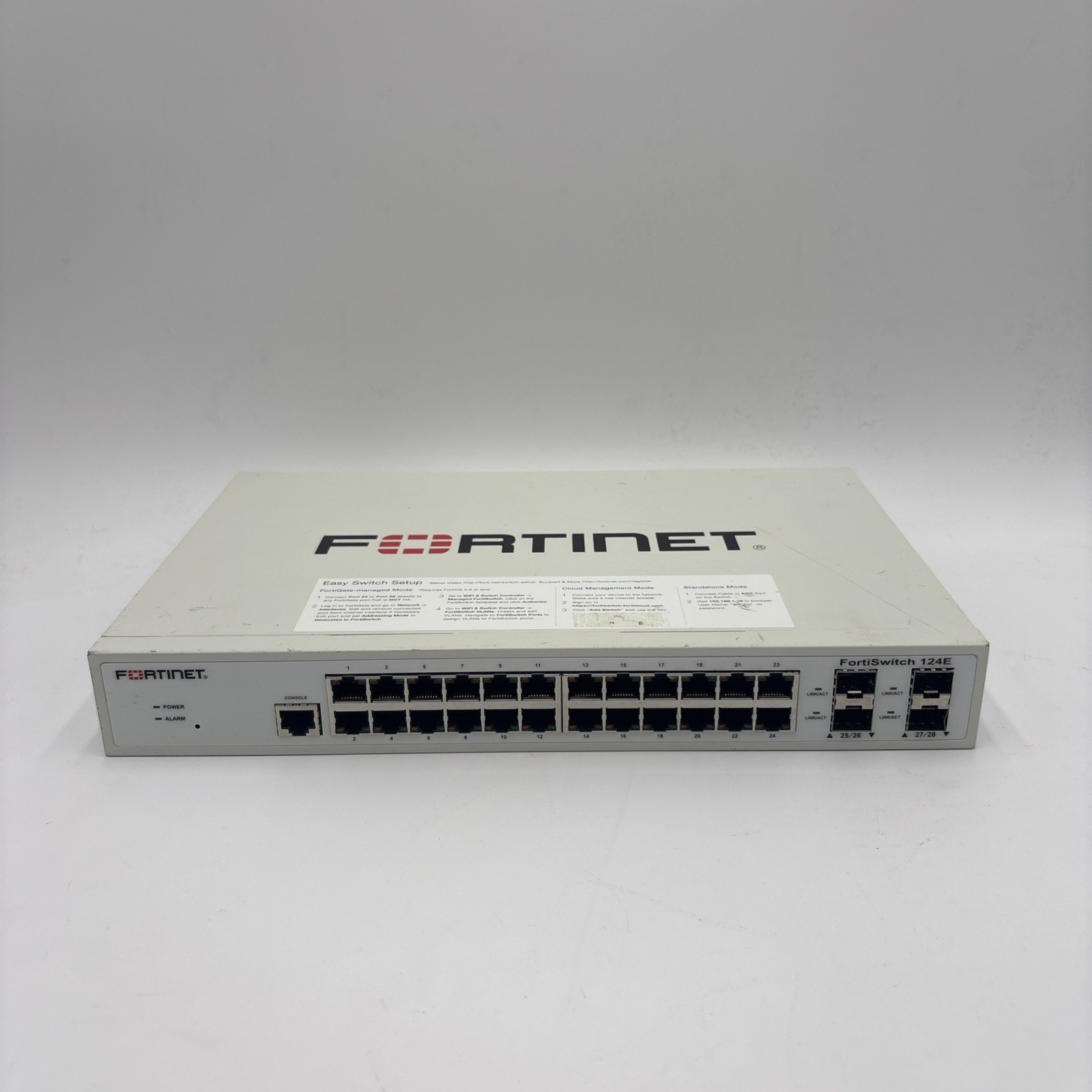 Fortinet FortiSwitch FS-124E 24-Port GbE Managed Switch 4x SFP Fanless Used