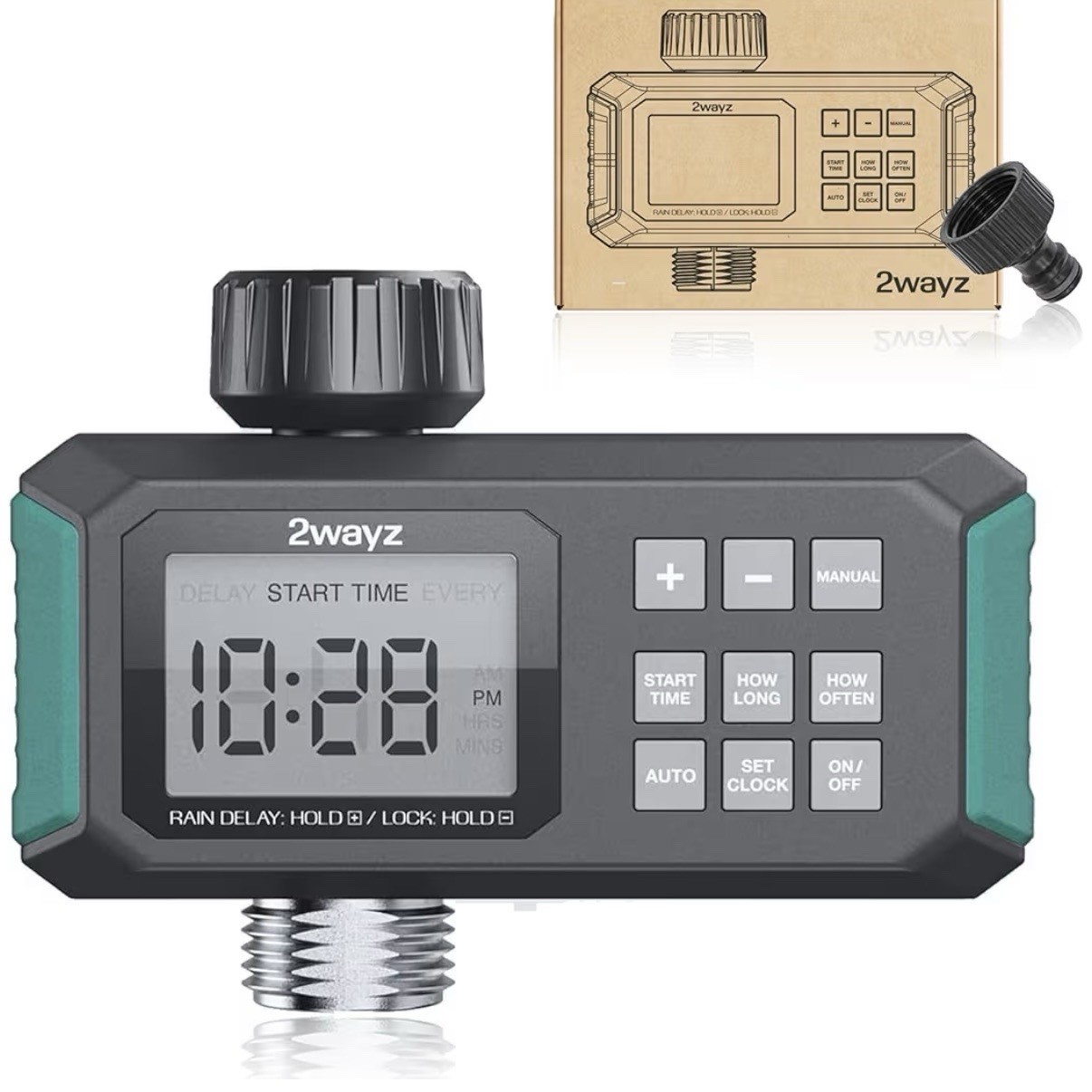 Water Timer Hose Sprinkler Controller 3/4” Auto Irrigation Rain Delay 2Wayz