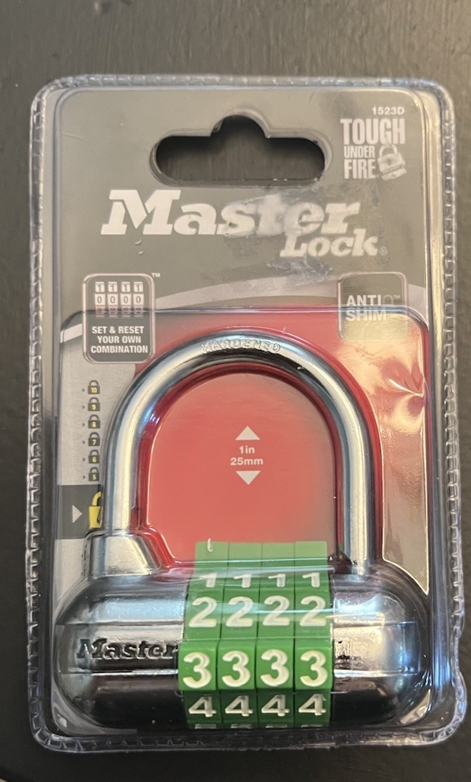 New Master Lock 1523D Padlock 4-Digit Set Your Combination Green Dials 2.5"