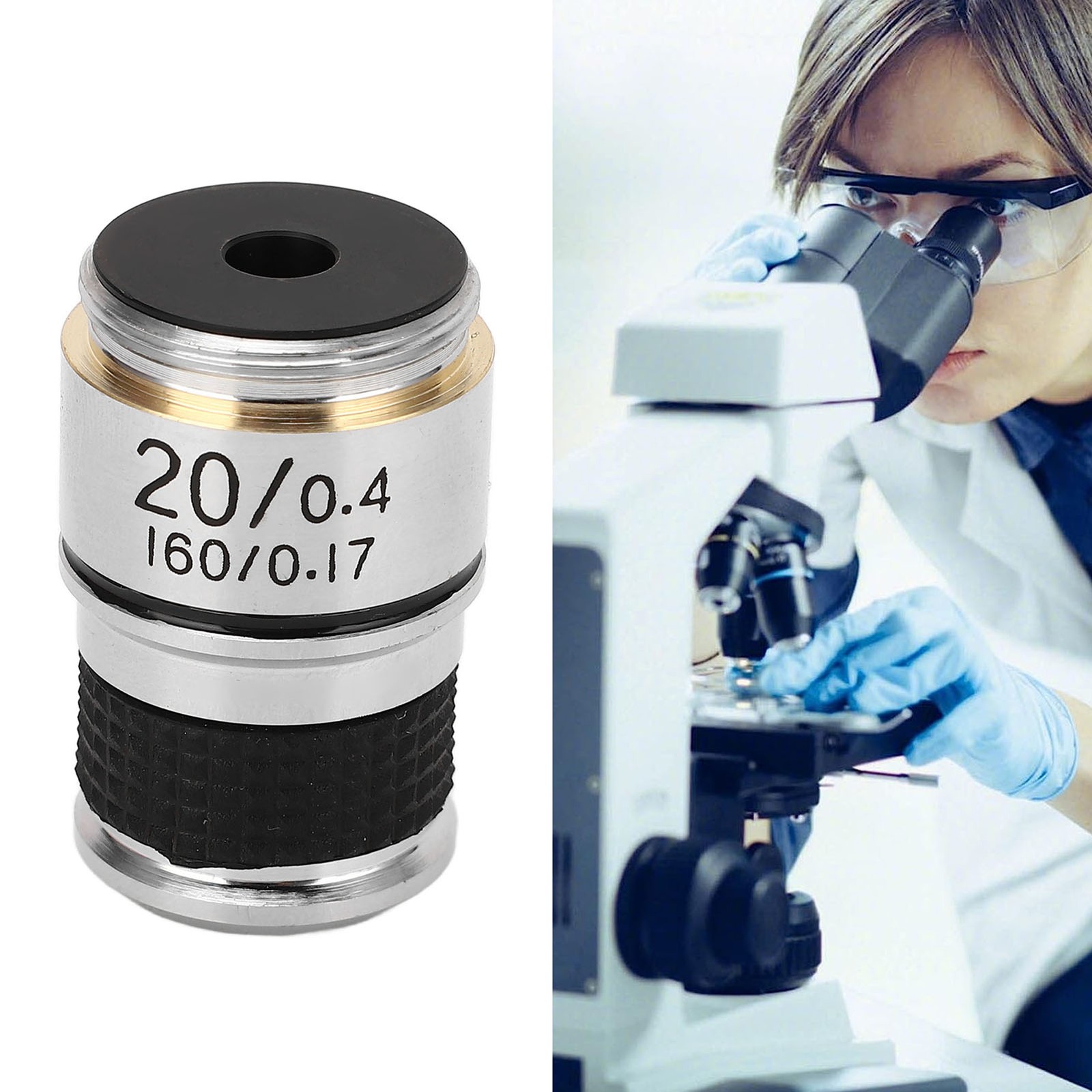 Microscope Objective Lens 20X RMS Interface Microscope Objective Lens Accessory