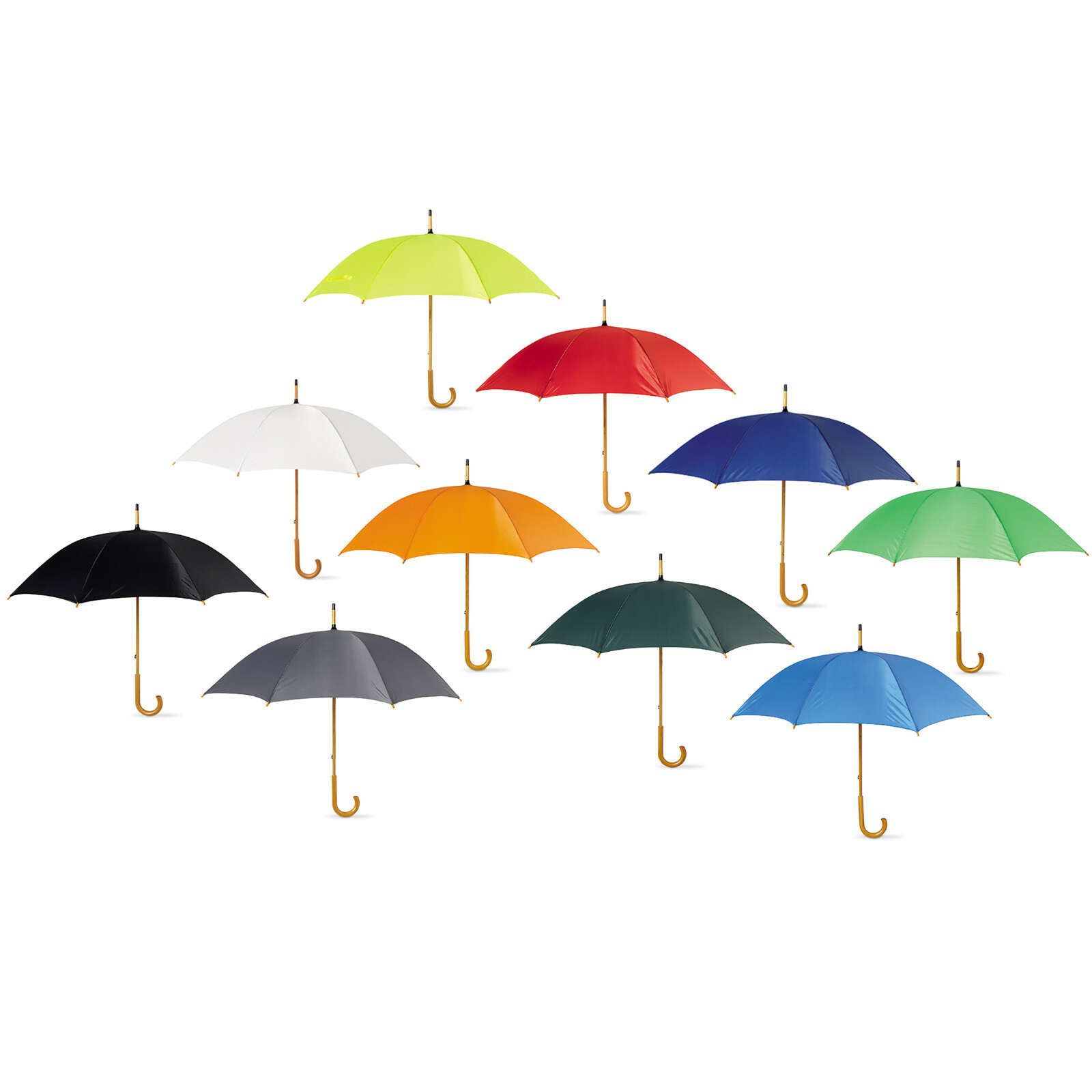 CLASSIC MEN UMBRELLA Crooked Wooden Handle Manual Brolly Walk Bride Groom Rain