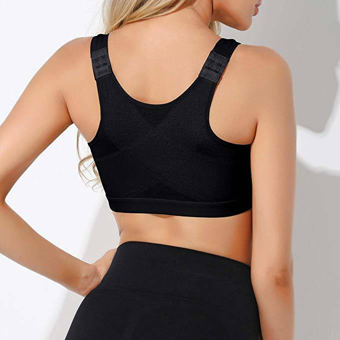 Wirefree Bra Shaper Back Support Corrector Front Closure Yoga Top Adjustable