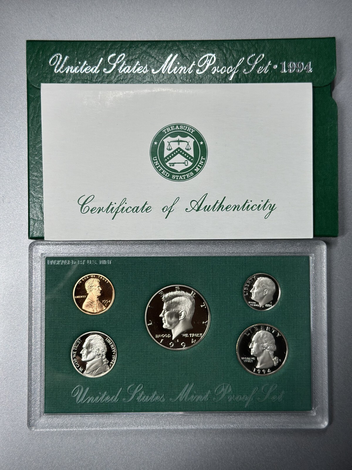 1994 S US Proof Set with Certificate of Authenticity COA United States Mint Set