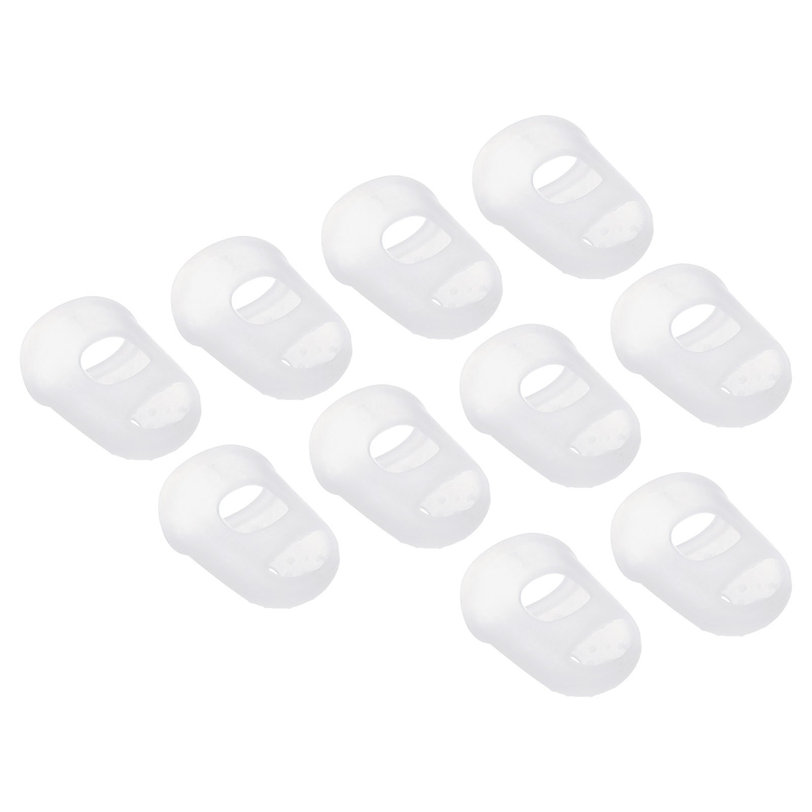 15pcs Finger Tips Silicone Thumb Fingertip Protector Thimble Clear Small Size