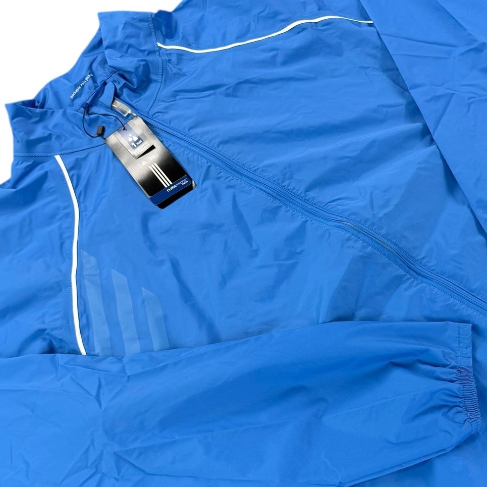 Adidas Mens Climaproof Packable Rain Jacket Size XL Blue Windbreaker Full Zip