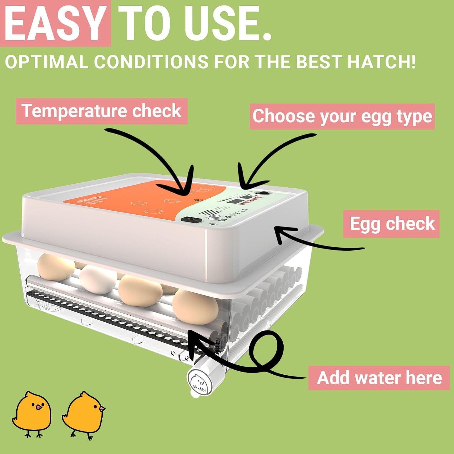 Incubators for Hatching Eggs, Egg Incubator with Automatic Egg Turning and Humid