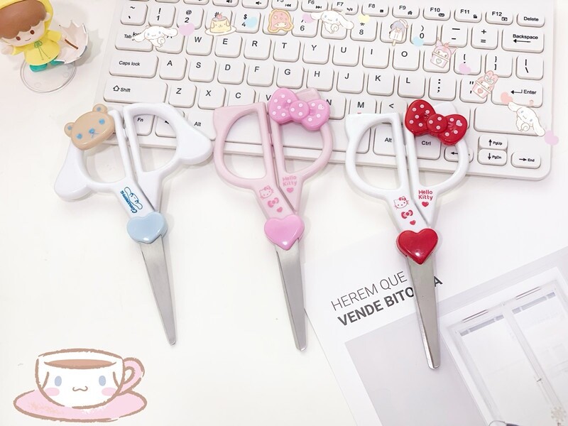 Sanrio Hello Kitty Cinnamoroll Scissor Shears Pink White Bow Polka Dots Bear SET