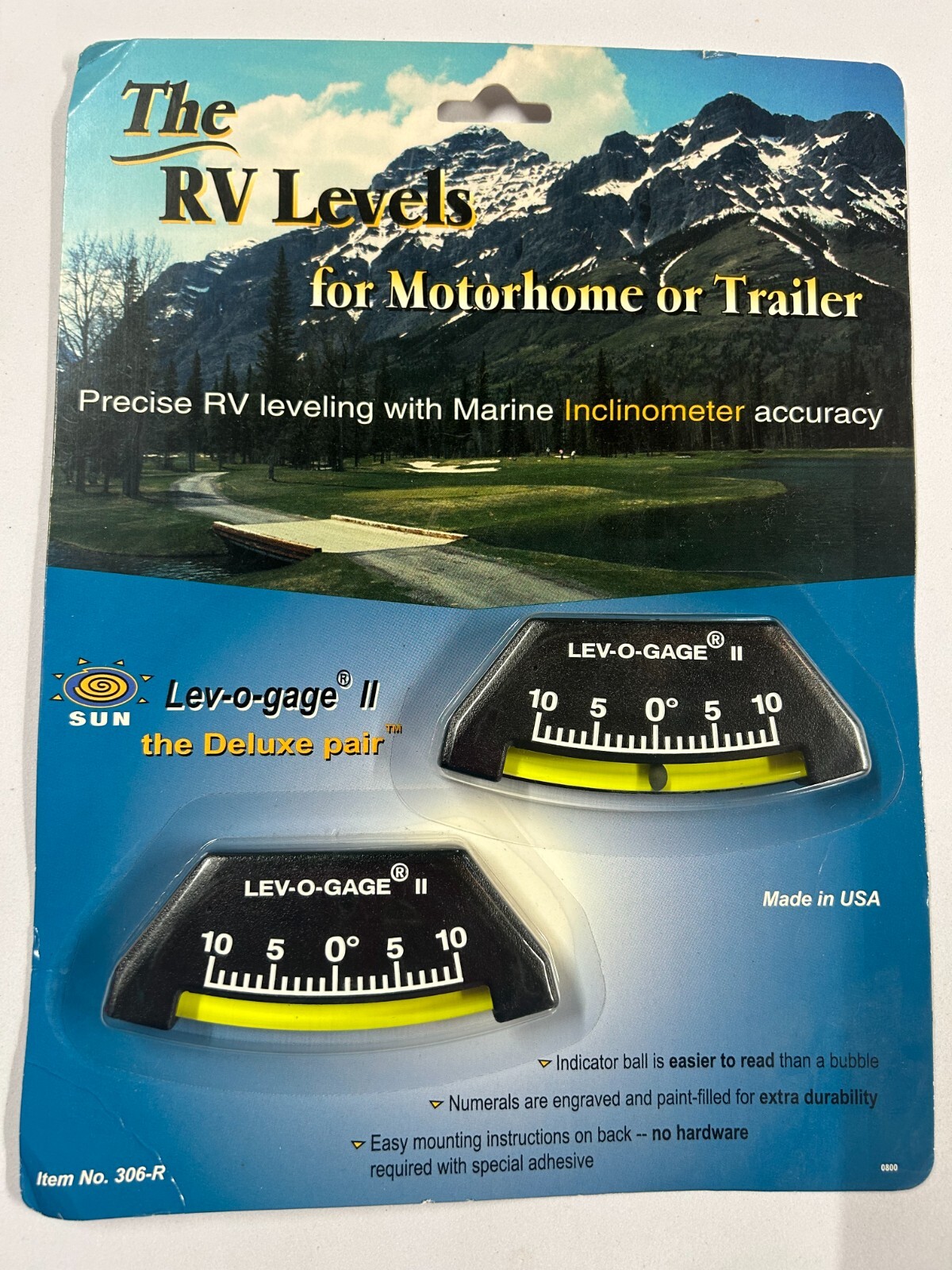 RV Trailer Level Levels Lev-o-Gage II Sun Company Deluxe Pair Made In USA Brand