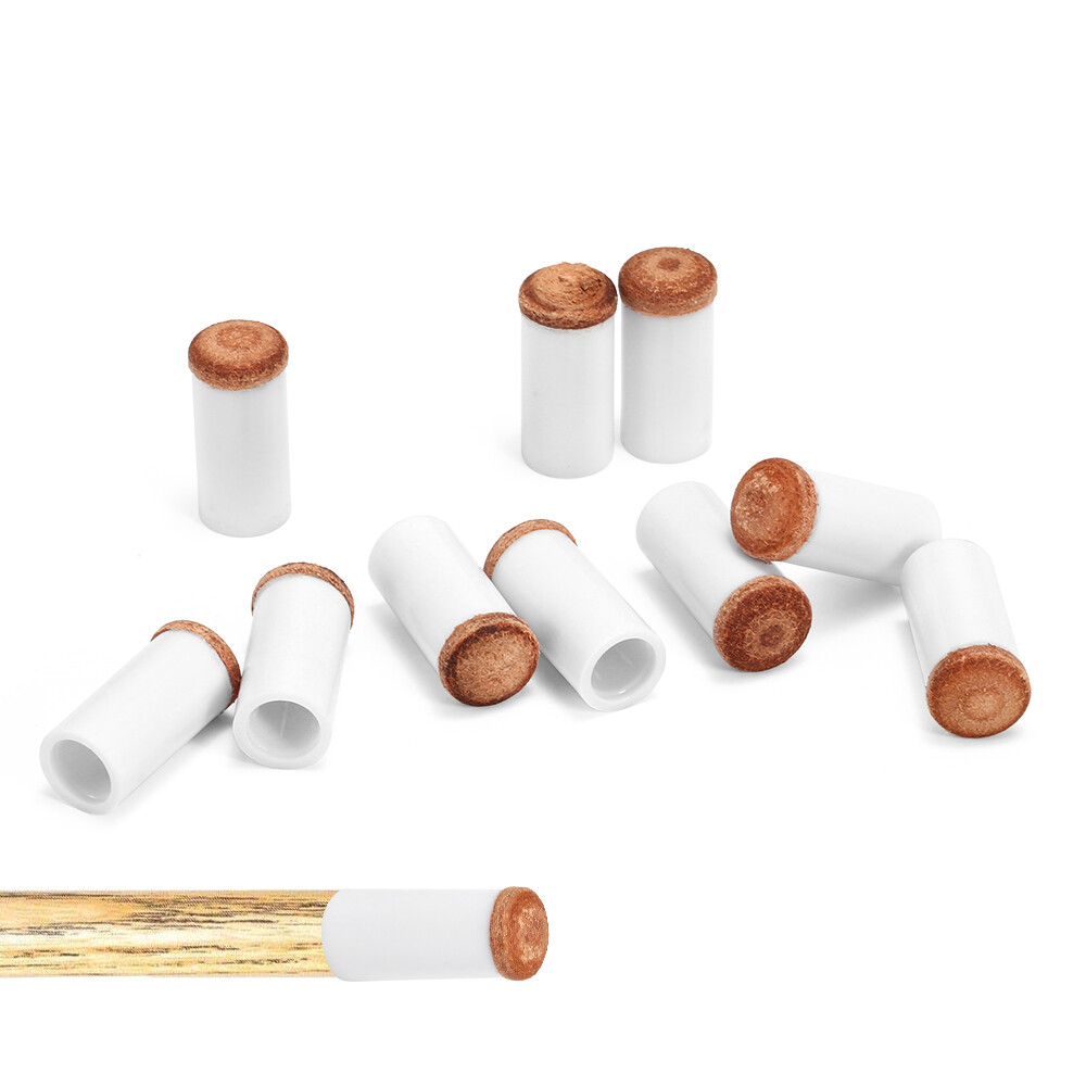 10PCS Pool Cue Tips Hard Plastic Cue Stick Ferrules Billiard Cue Head