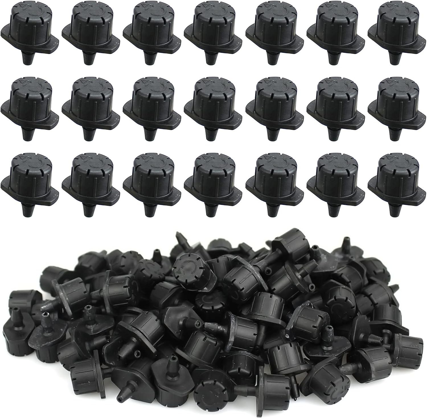 100Pcs Drip Irrigation Emitters,Adjustable Irrigation Drippers Sprinklers,1/4...