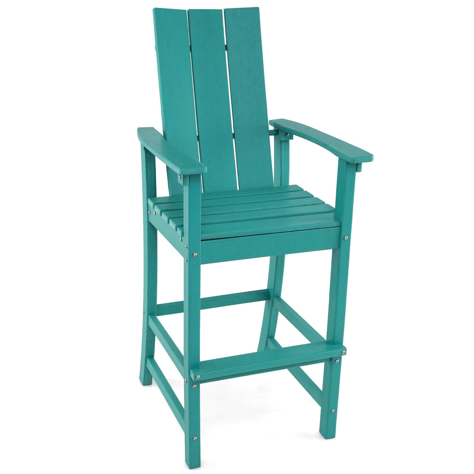 Tall Adirondack Chair with Ergonomic Backrest Armrests & Footrest for Backyard