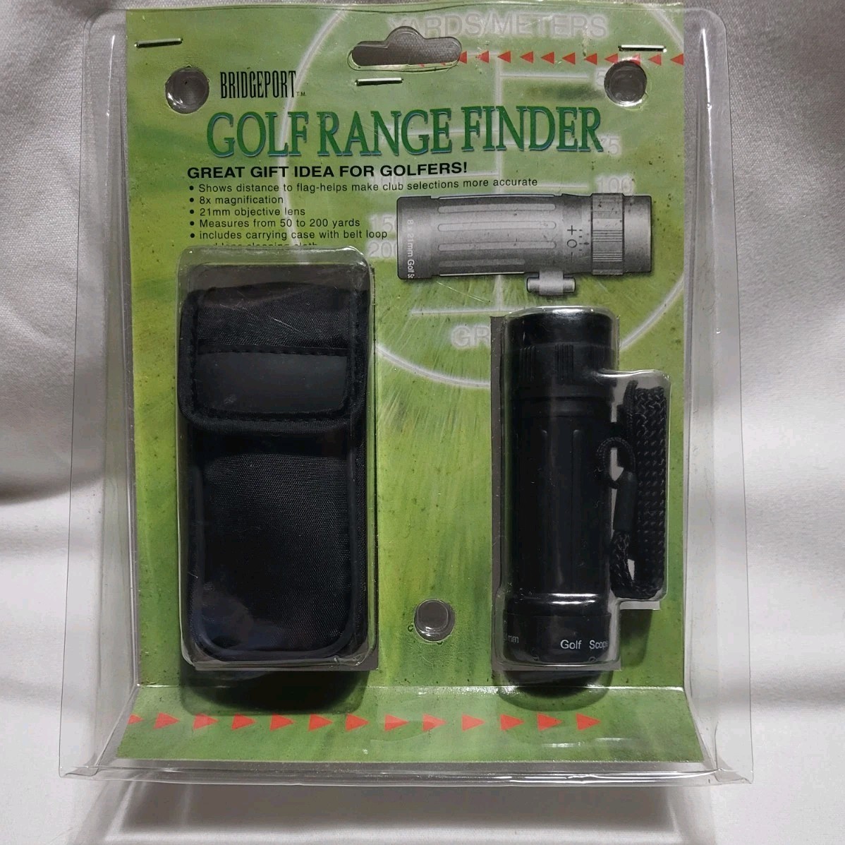 Bridgeport Golf Range Finder Scope Monocular Case w BeltLoop 50-200 Yards 8x Mag