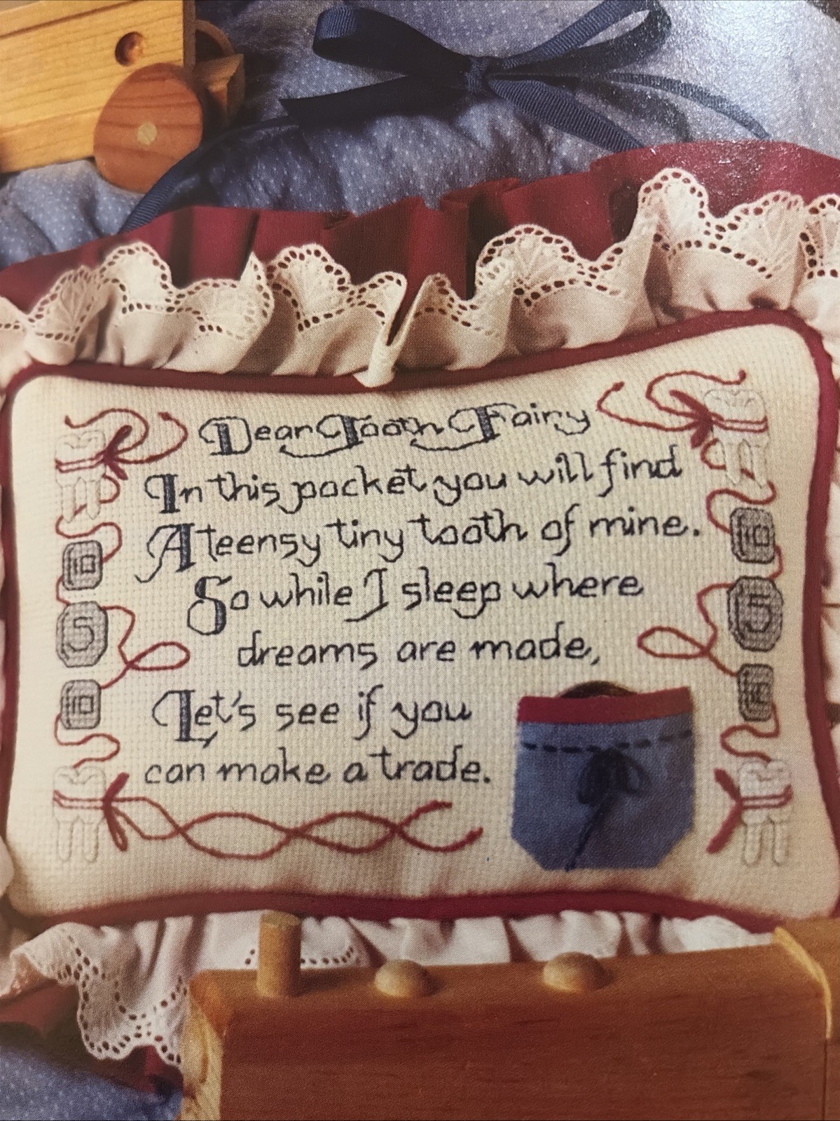 Tooth Fairy Pillow Cross Stitch Pattern & Project