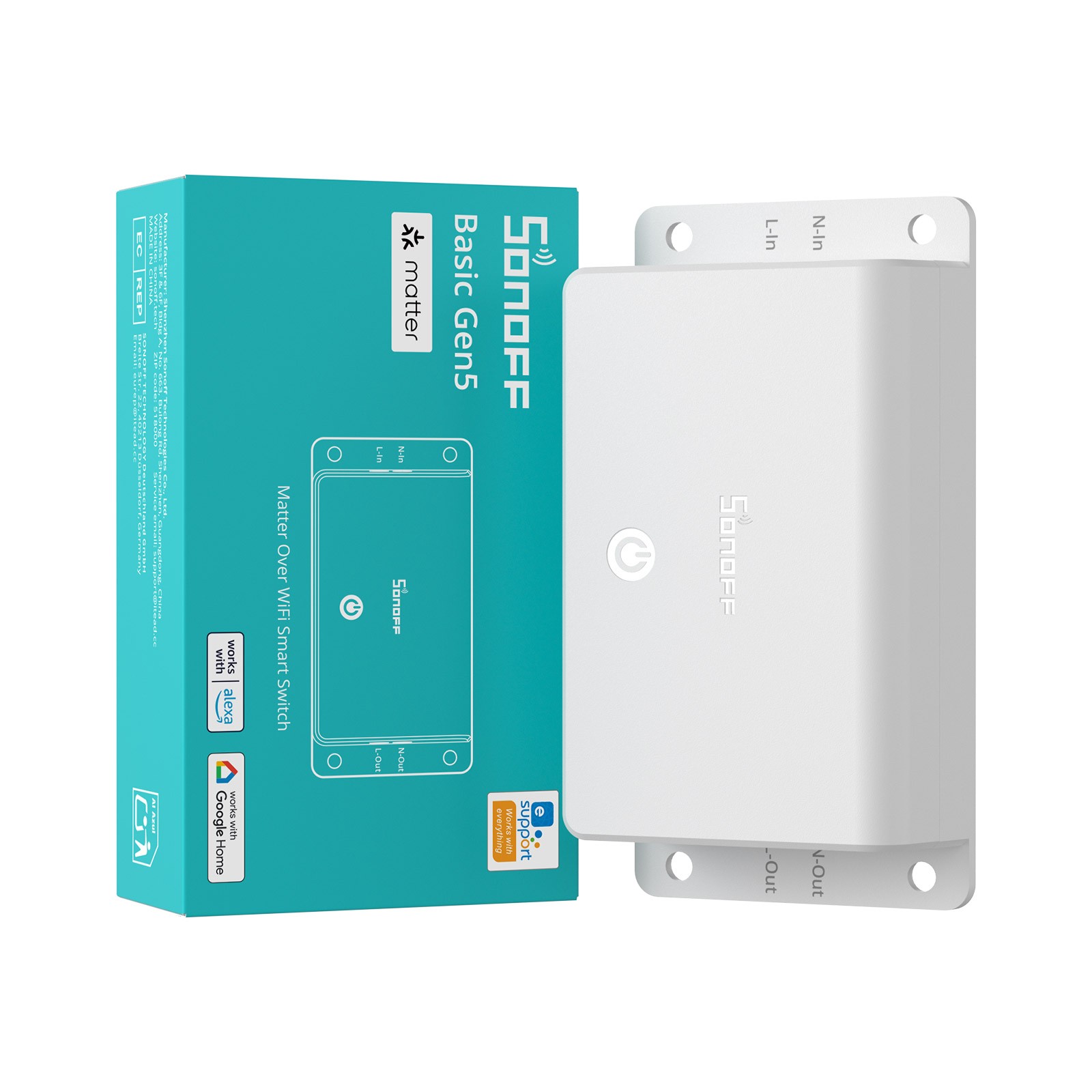 SONOFF Basic Gen5 Matter Over WiFi Smart Light Switch eWeLink APP Remote Control