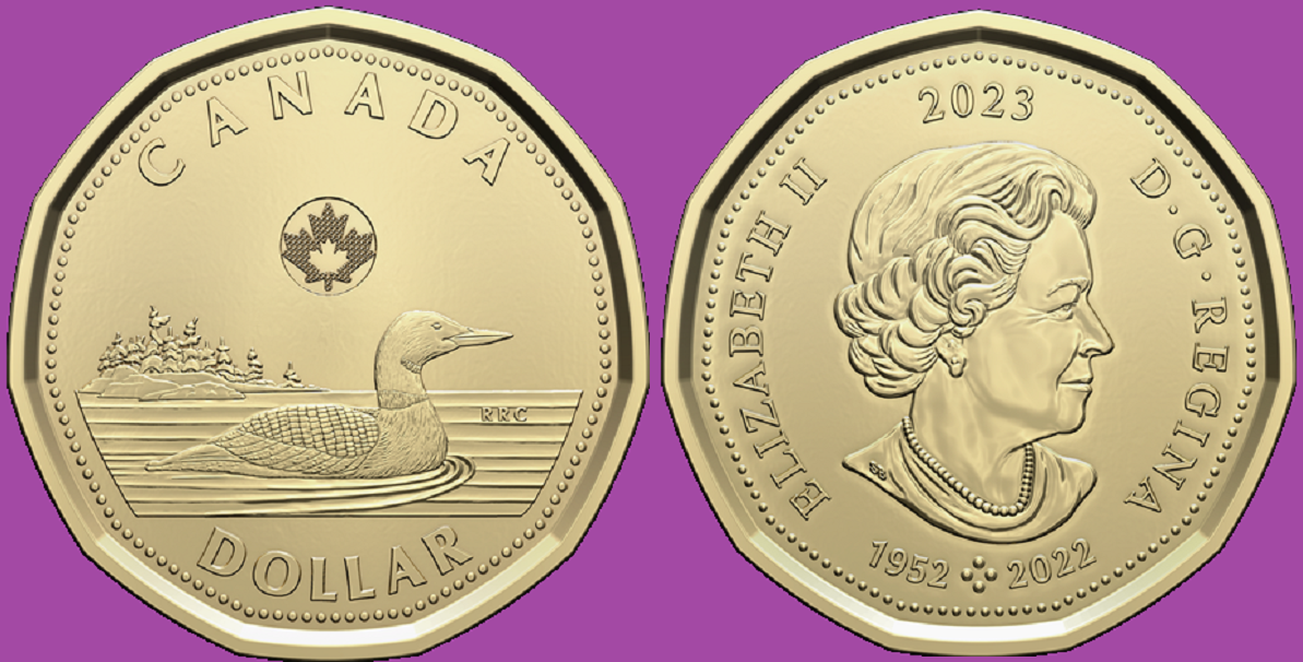 2023 Canada One Dollar Loonie. Mint UNC. $1 Loon Coin
