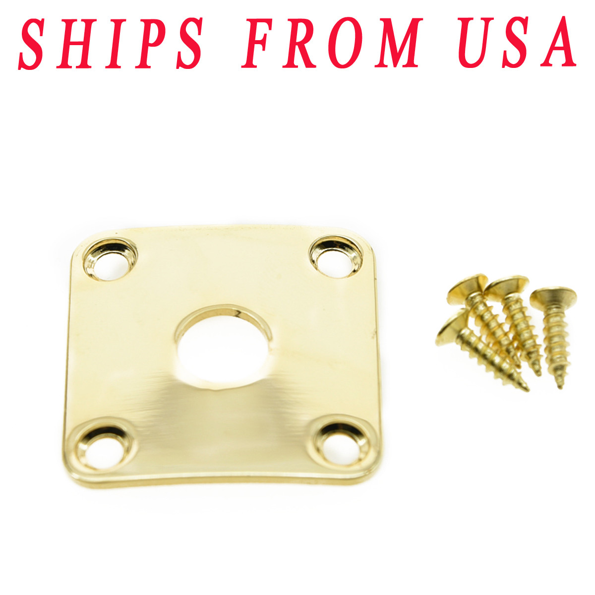 KAISH Curved Metal Jack Plate Square Jackplate w/Screws For Gibson Les Paul Gold