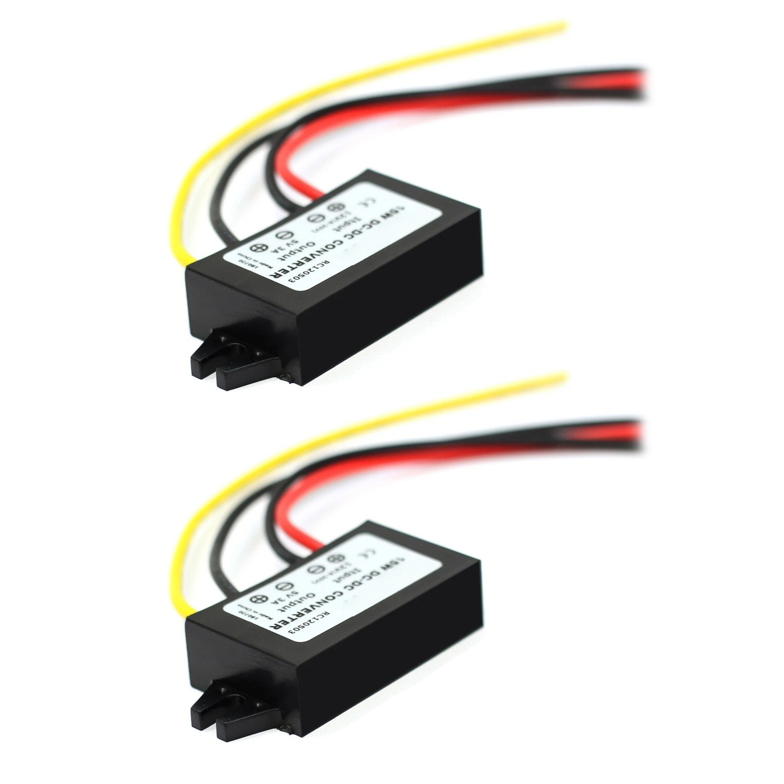 Good Quality 2pcs Waterproof DC12V to 5V Converter 3A 15W Power Supply Module