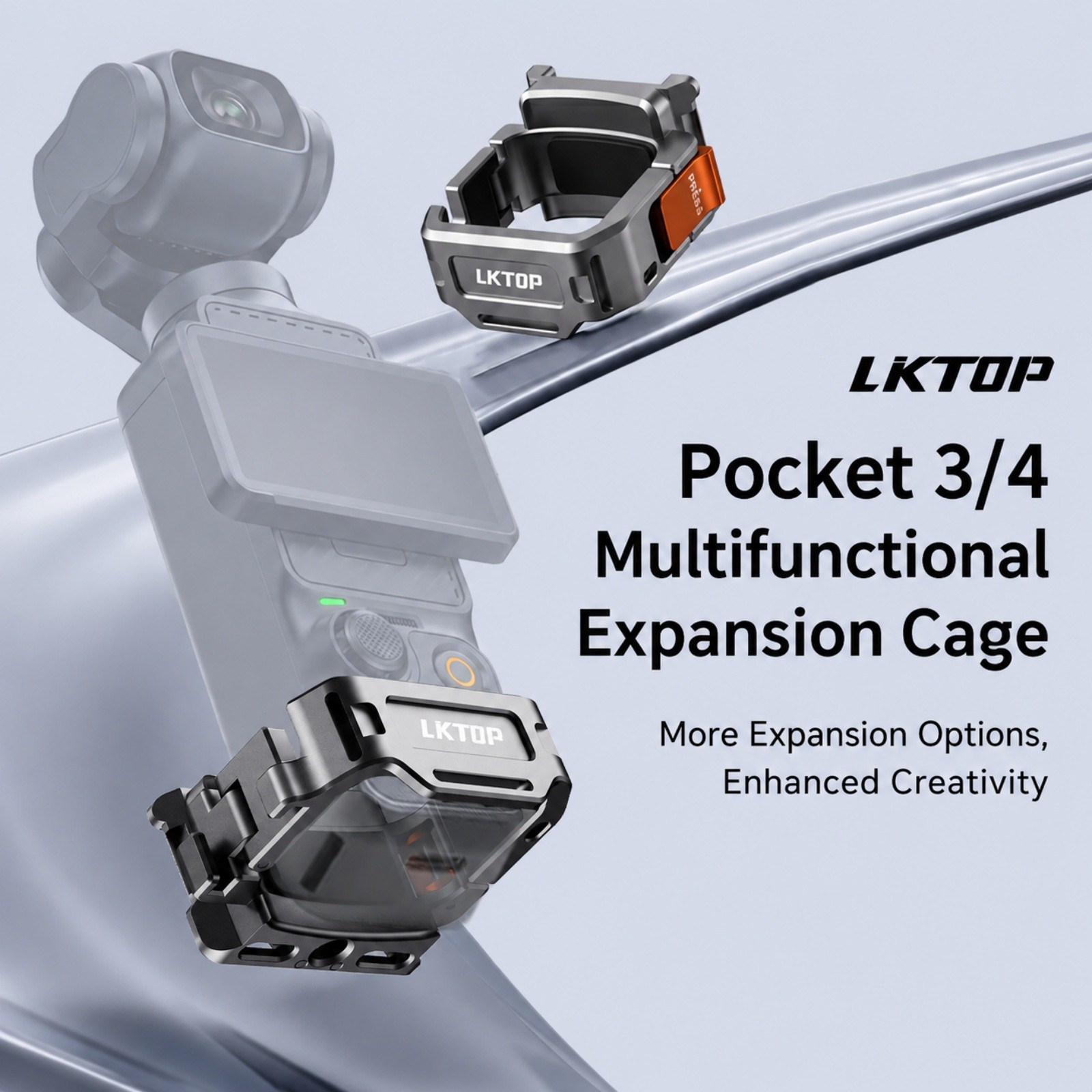 Protective Cage Expansion Adapter Action Camera for DJI Osmo Pocket4 3