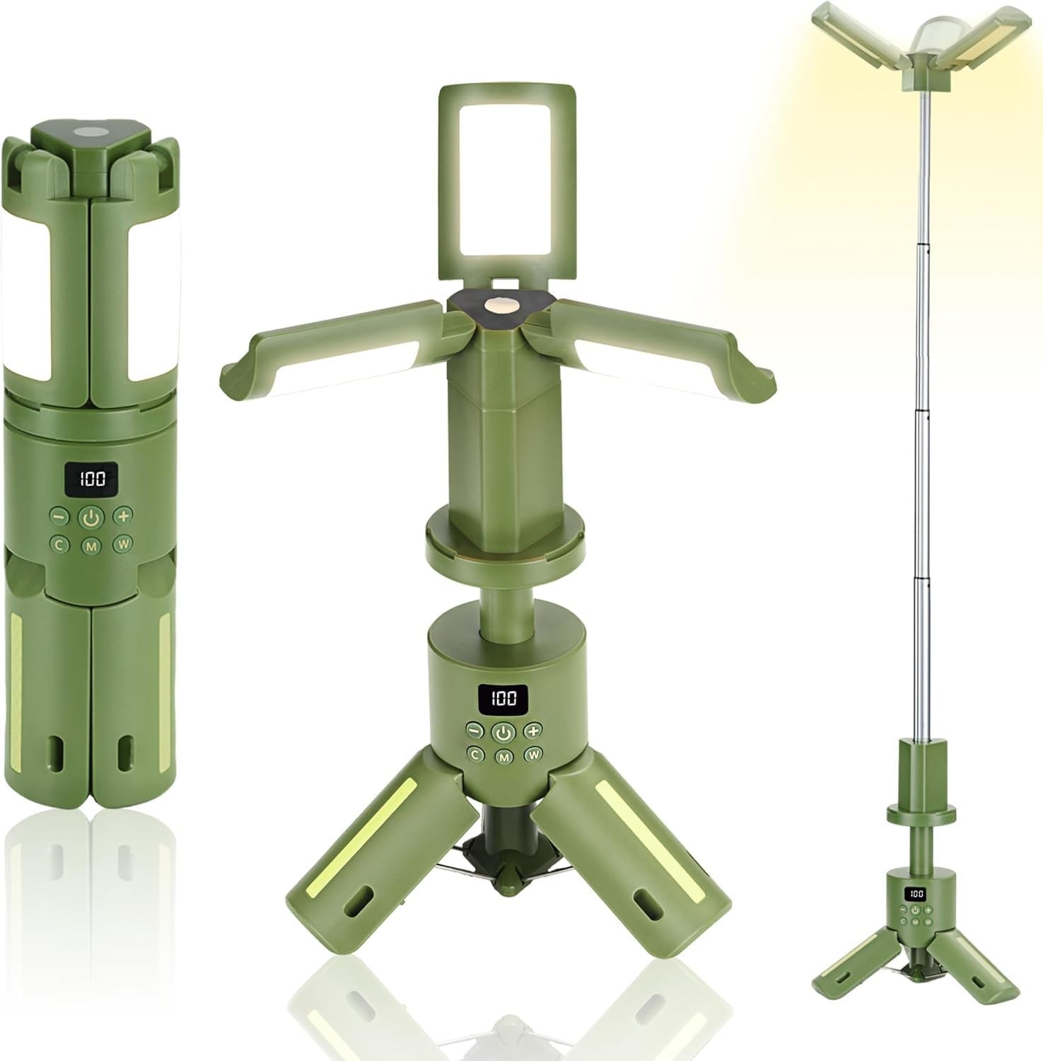 Rechargeable Camping Light & Lantern with Stand, Telescoping Camping Tent Light