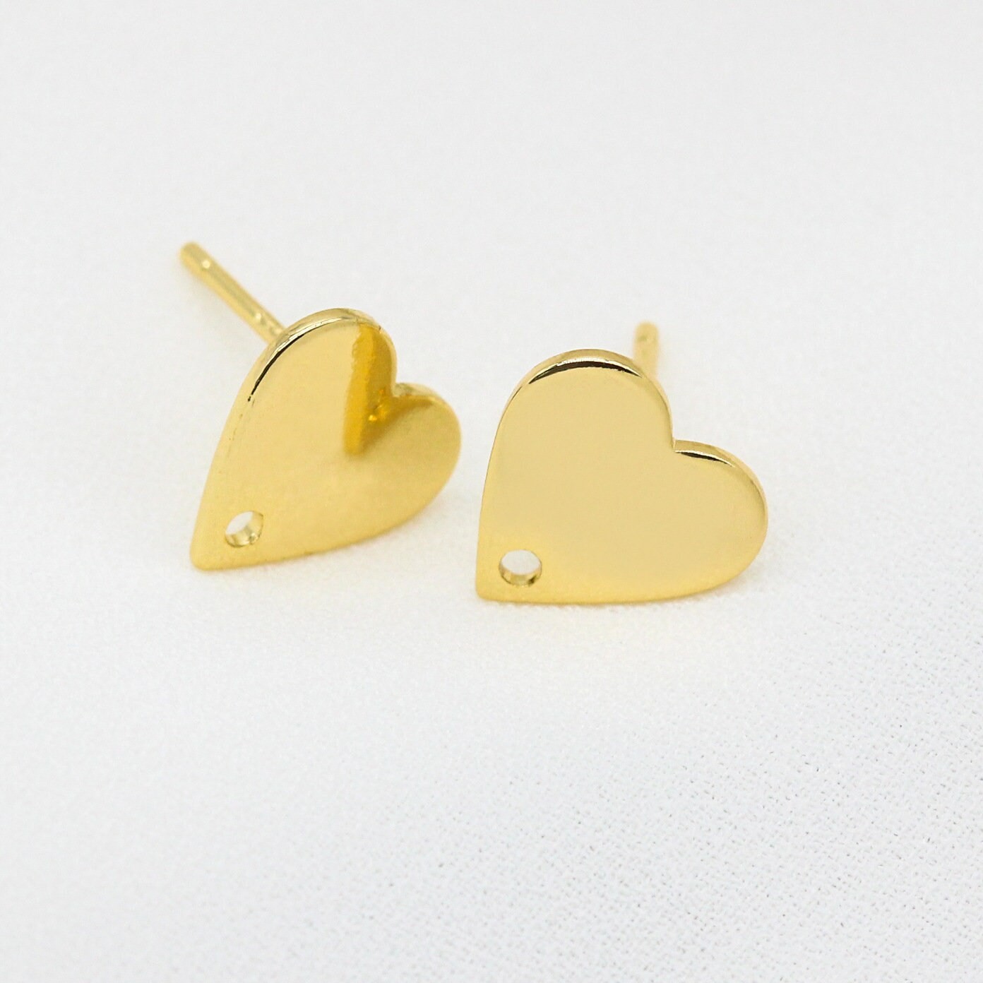 10Pair Stainless Steel Waterproof No Tarnish Heart Stud Earrings Component SSC73