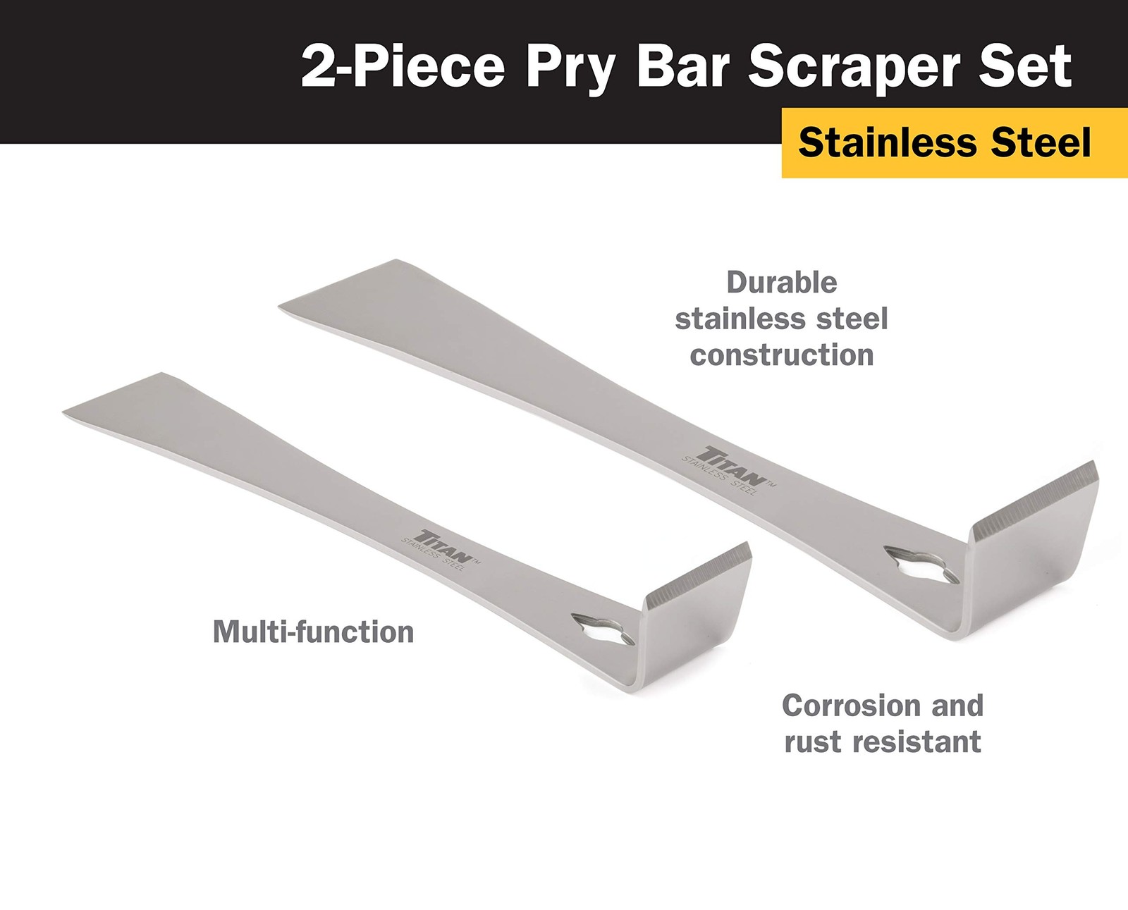 17005 2-Piece Stainless Steel Pry Bar Scraper Set