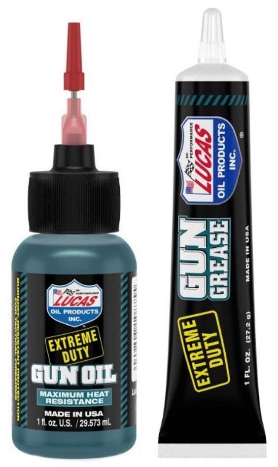 LUCAS 1oz Extreme Duty Gun Oil Needle Oiler 10875 & Grease Tube 10889