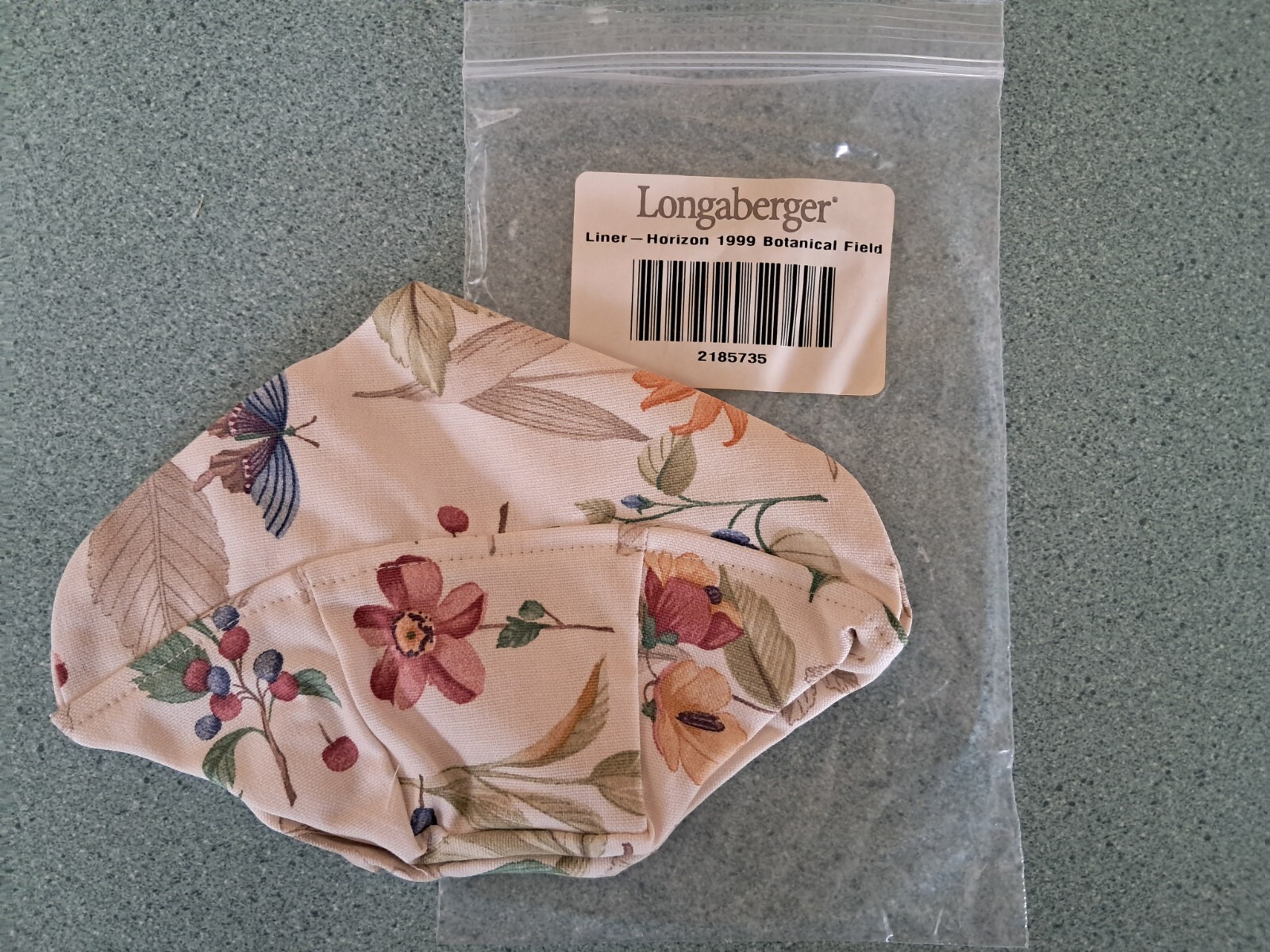 Longaberger fabric liner in Botanical Fields for 1999 Horizon of Hope Basket NEW