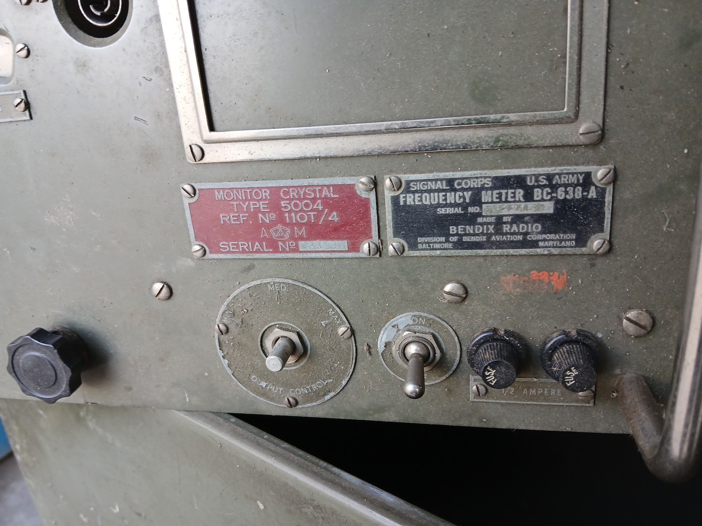 Bendix Signal Corps US Army BC-638-A frequency meter Receiver Untested For Parts