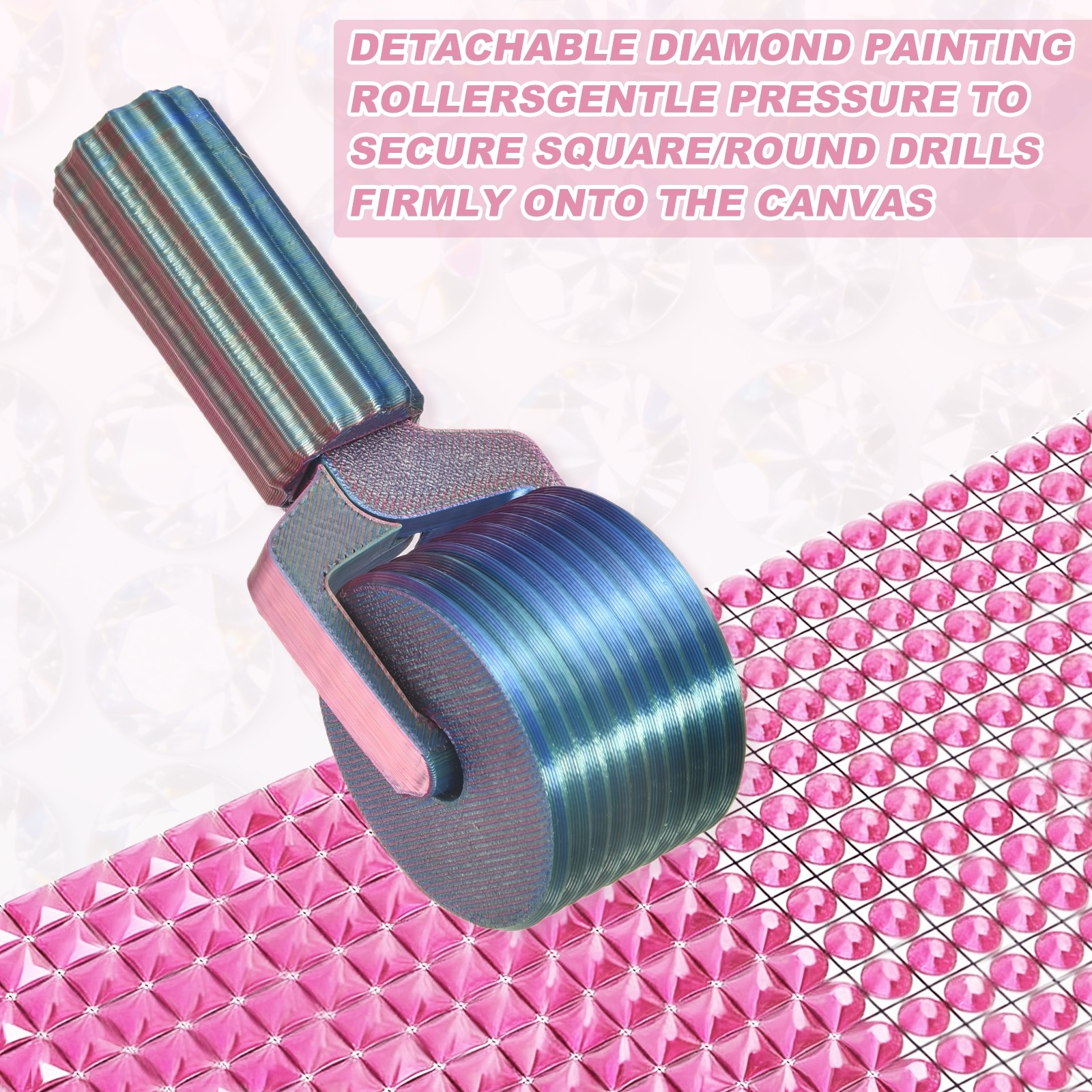 2Pcs Diamond Art Roller, Detachable Diamond Paint Tools(Metallic)
