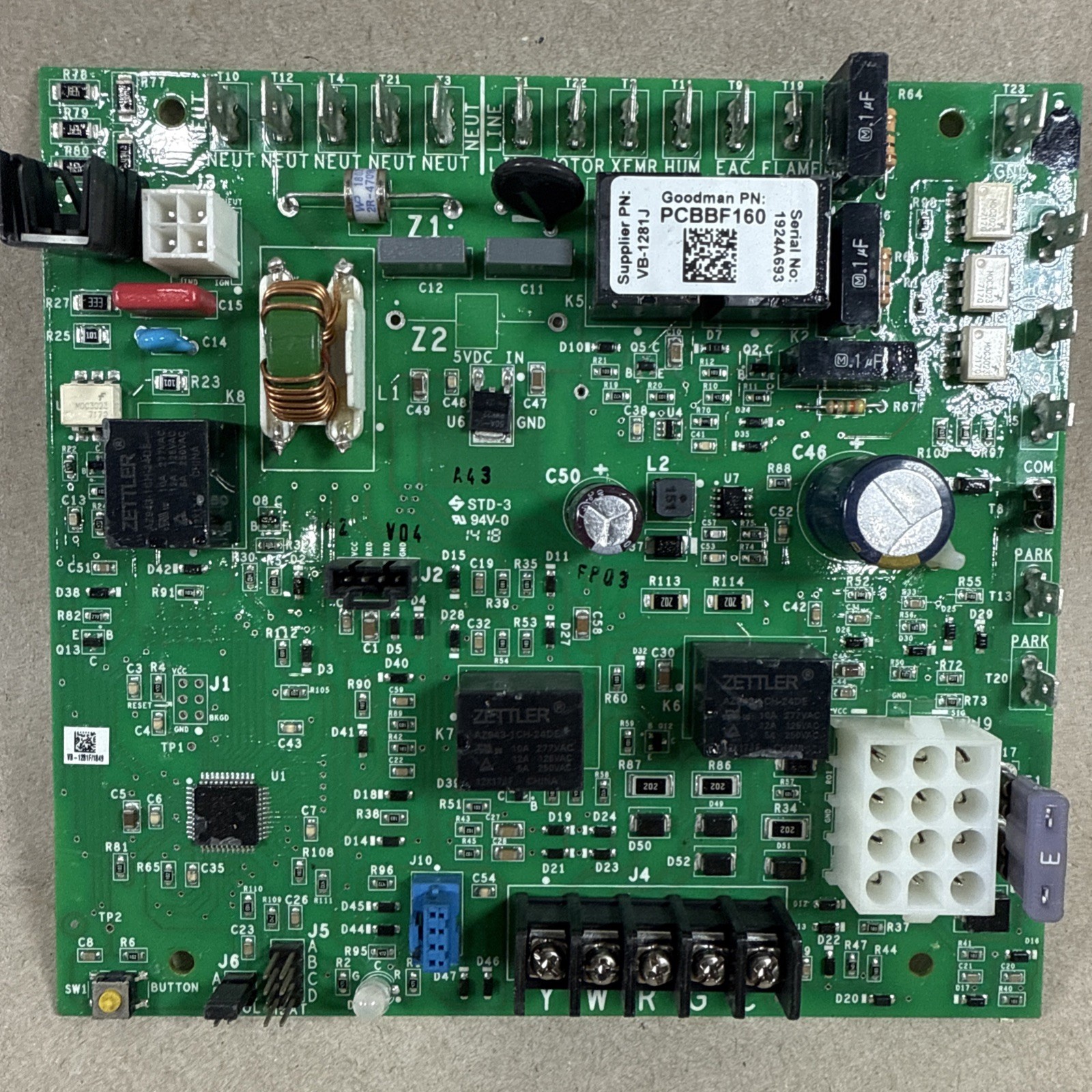 🔥🔥🔥 Goodman Amana PCBBF160 Furnace Control Circuit Board VB-1281J (A10)