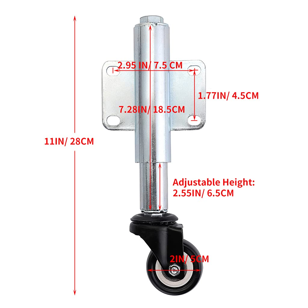 Skelang 2 Spring Loaded Gate Caster Retractable 2-1/2 Swivel Gate Caster W...