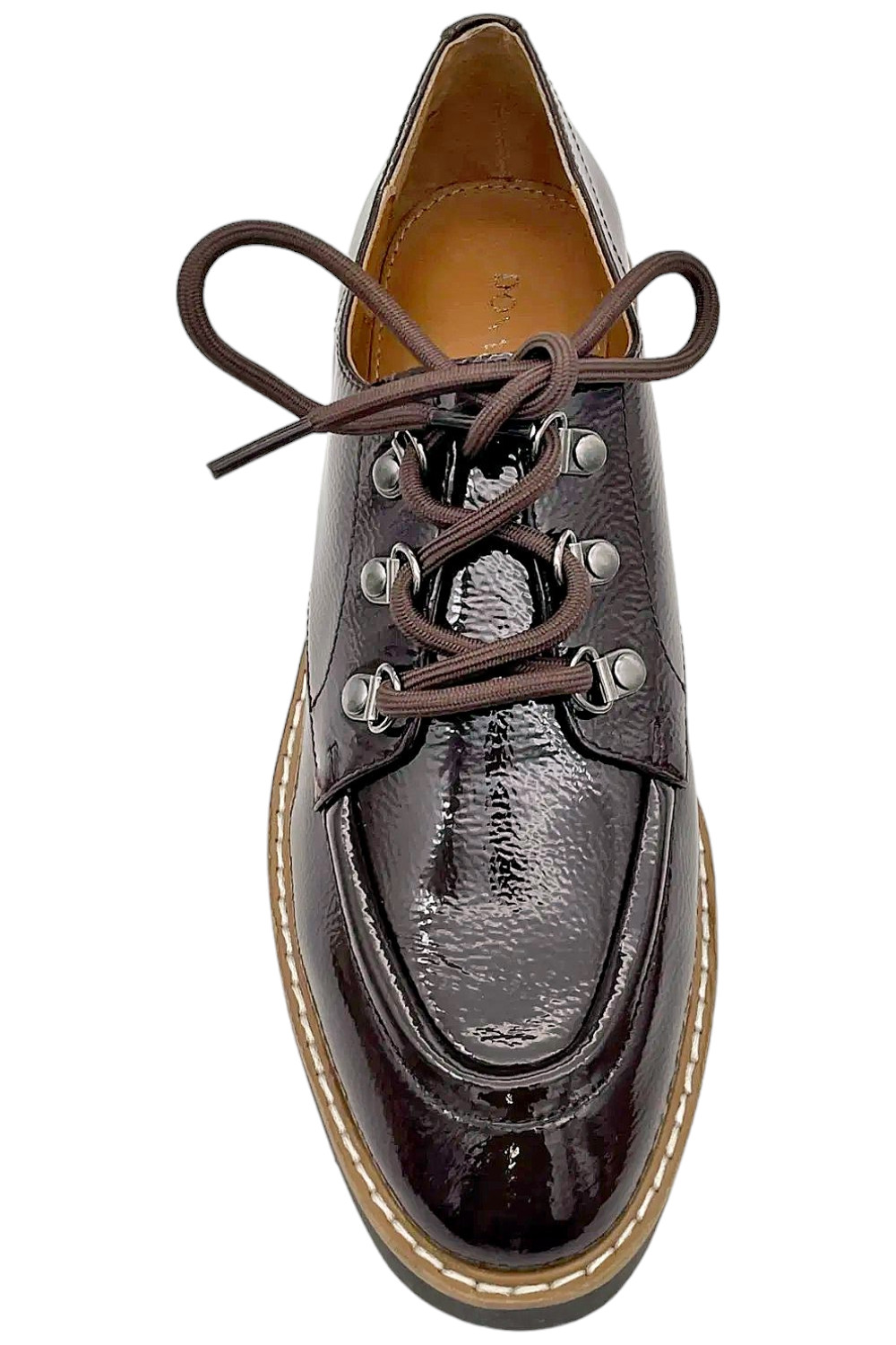 Donald Pliner Women's Crinkle Patent Evans Loafer Dark Brown