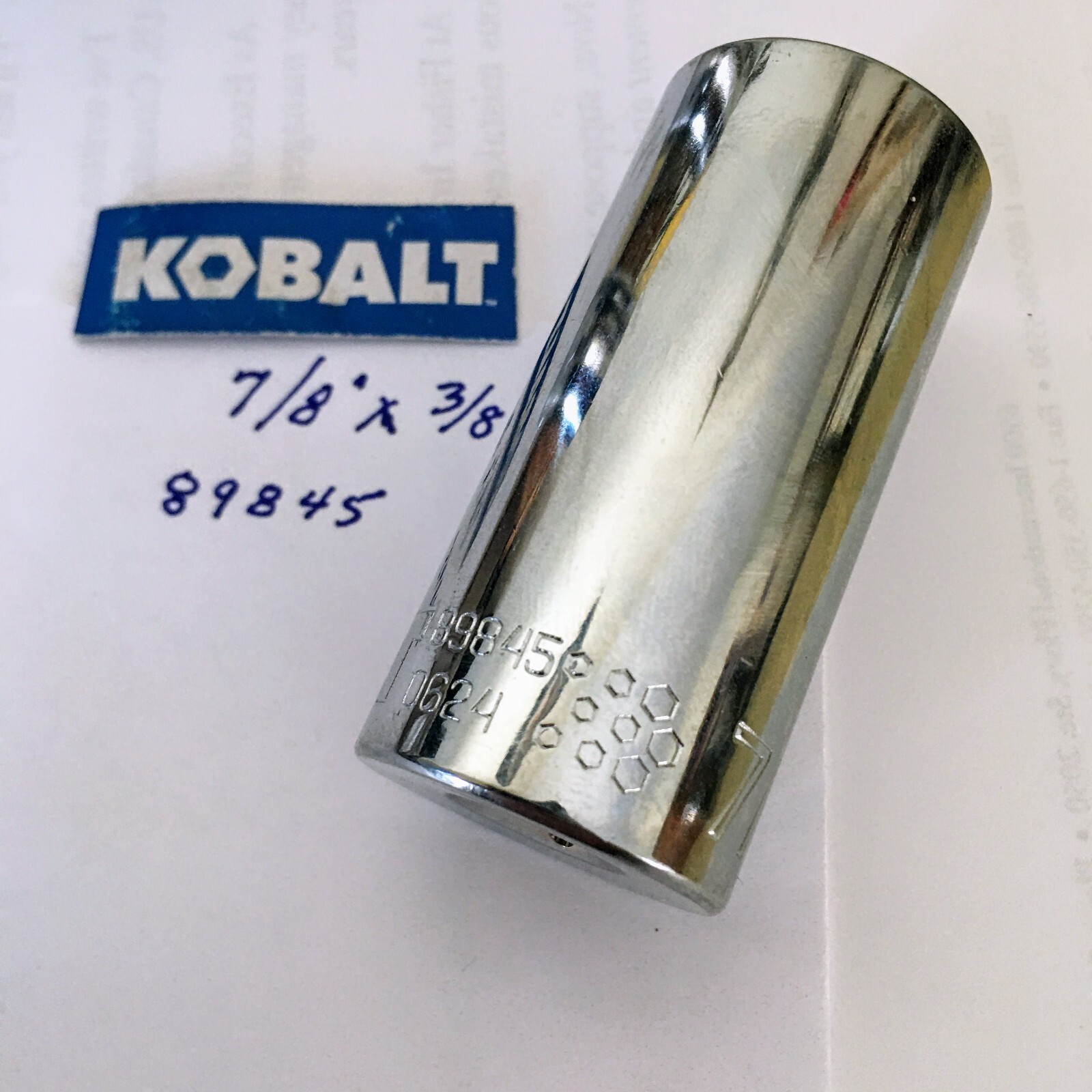 KOBALT  7/8"  x   3/8" Dr Deep Socket  6 Point  #89845 -  Free USA  Shipping