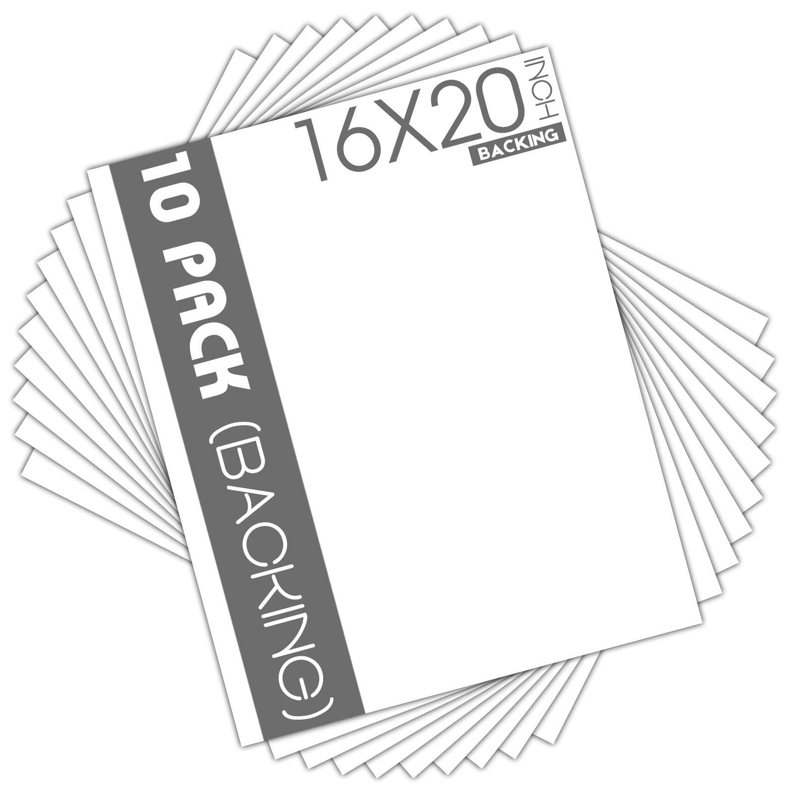 Mat Board Center, 10 Pack 16x20 White Backing Boards, Cardboard for Arts, Pri...