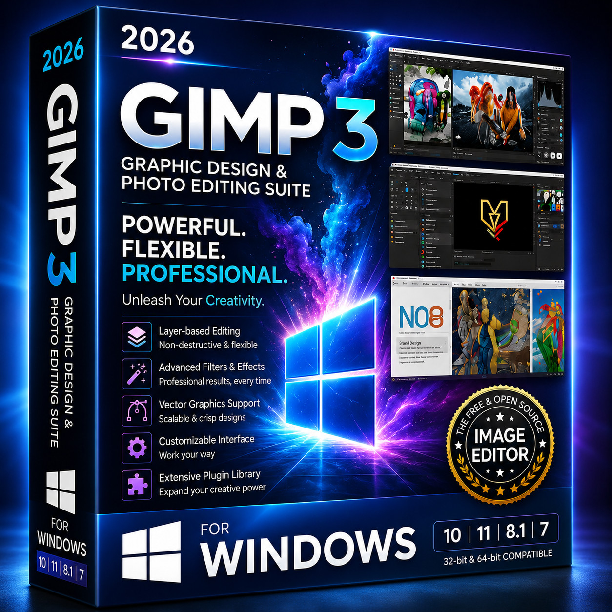 GIMP 3.2.4 (2026) Pro Graphic Design - Image Editing Software Program CD Windows