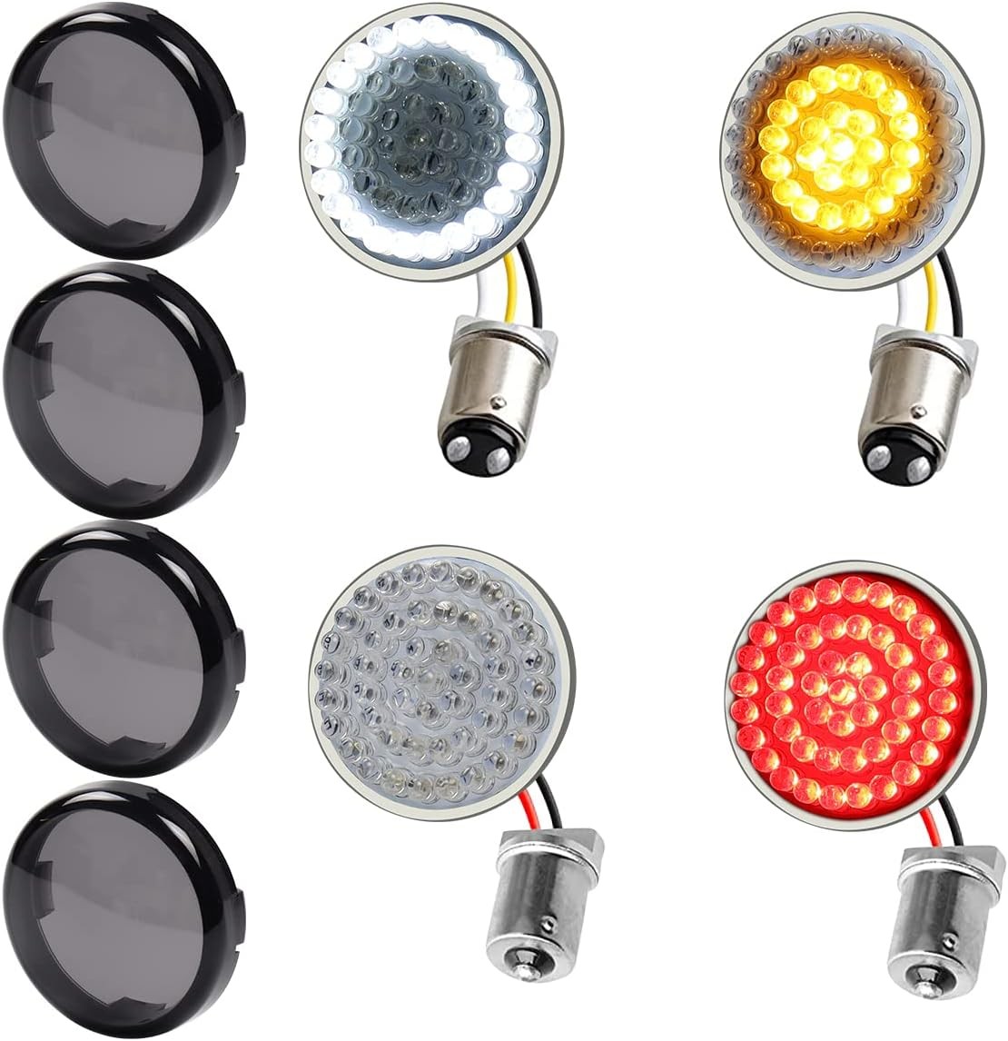 LED Turn Signals, 1157 Front & 1156 Rear, 2" Bullet, 12V, [2]