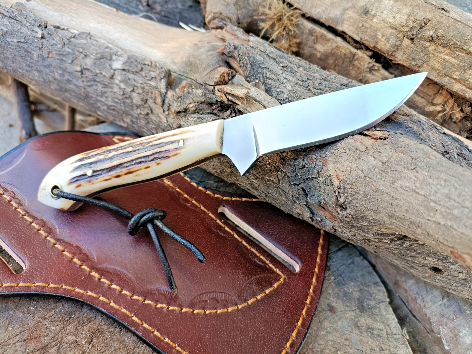 Swap Cut Custom Skinner Knife/Hunting/Bushcraft/Kitchen/ Stag/Antler Handle