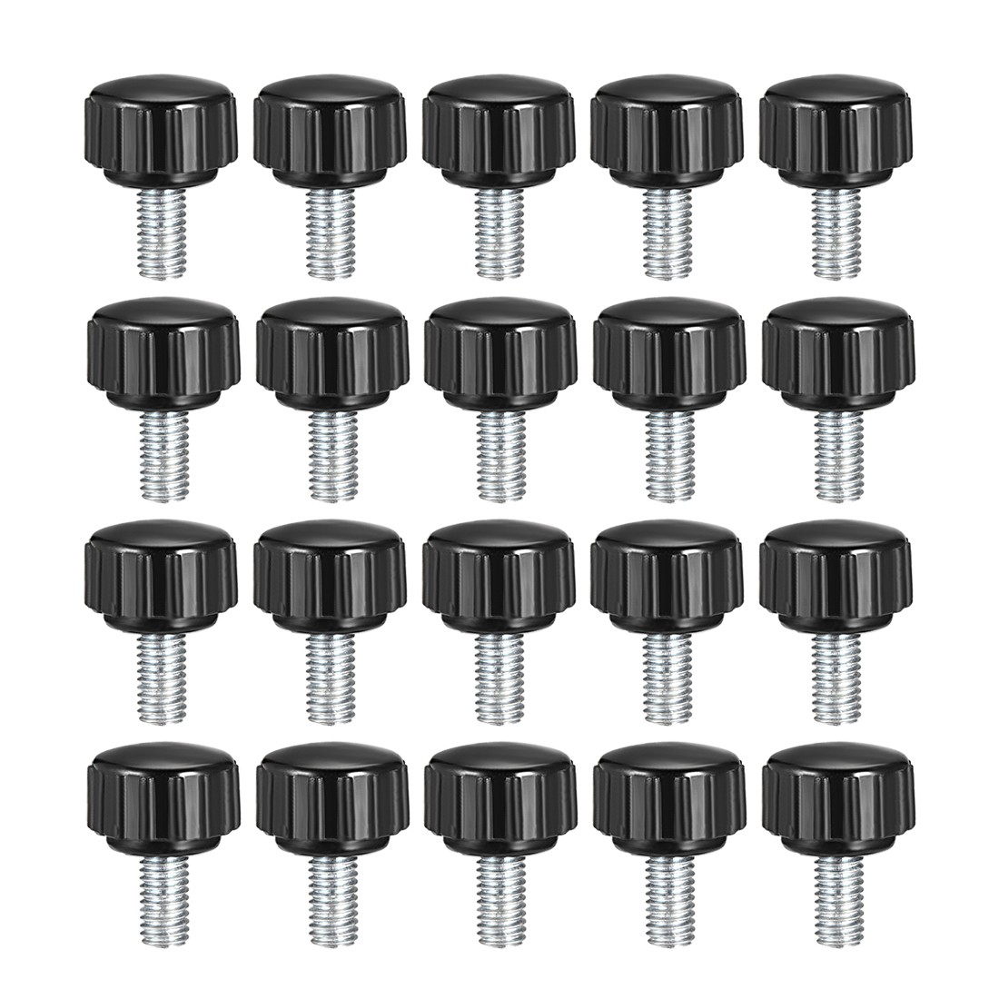 M5 x 10mm Male Thread Knurled Clamping Knobs Grip Thumb Screw on Type 20 Pcs