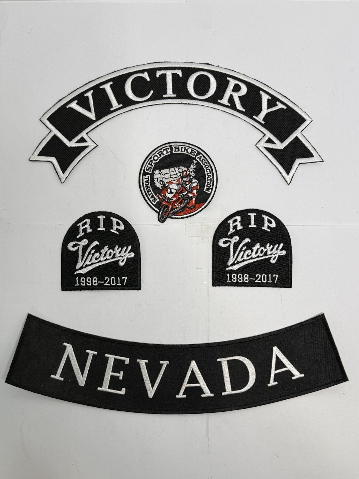 Lot of (4) Victory Motorcycle Biker Vest Touring Patches Nevada, RIP, More
