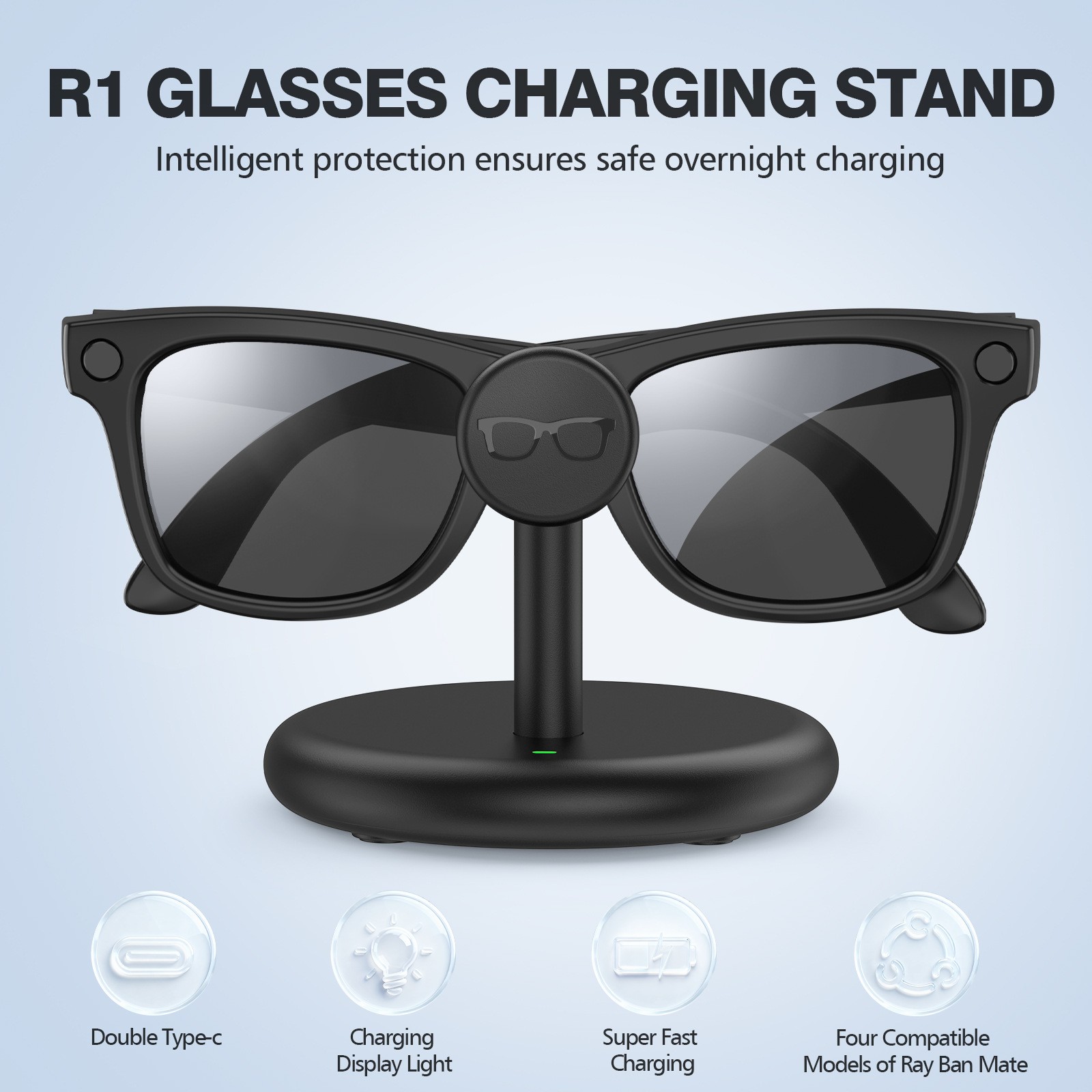 Fast Magnetic USB C Charging Dock for Smart Glasses Compatible with For RayBan