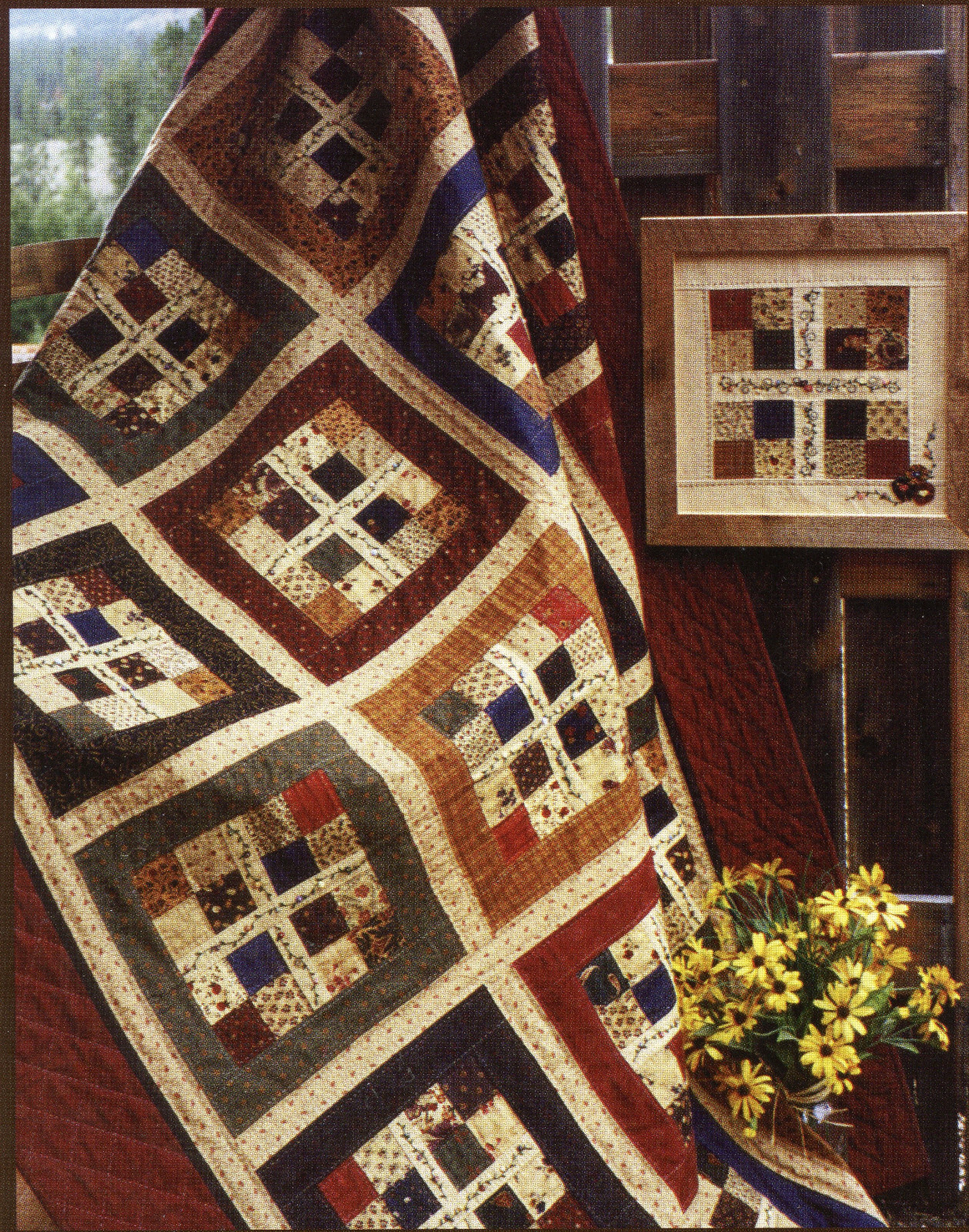 Square Dance Double Stitch Quilt With Embroidery Pattern Mountain Patchwork 600