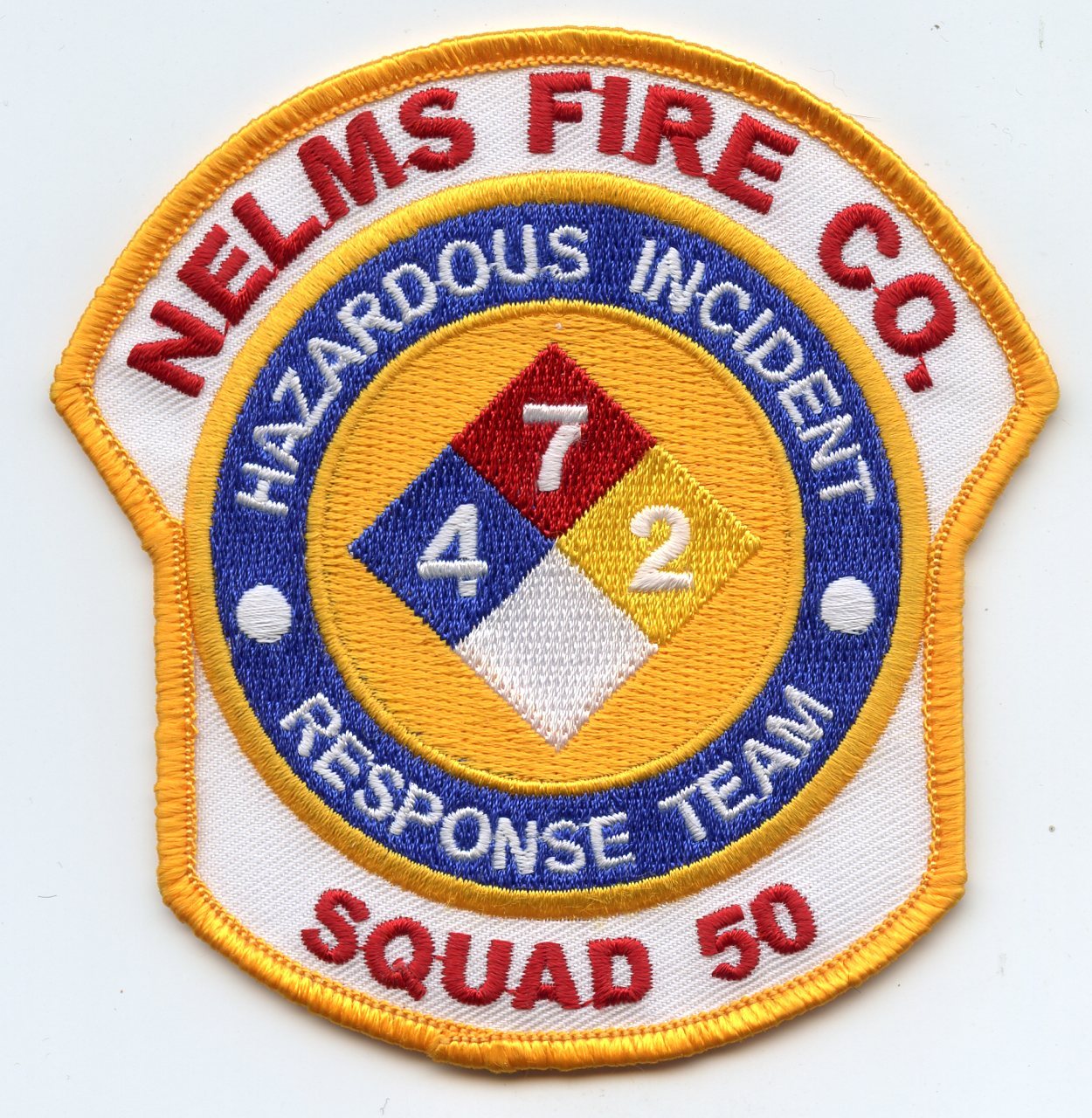 NELMS FIRE COMPANY Hazardous Incident Response Team HAZMAT Squad 50 FIRE PATCH