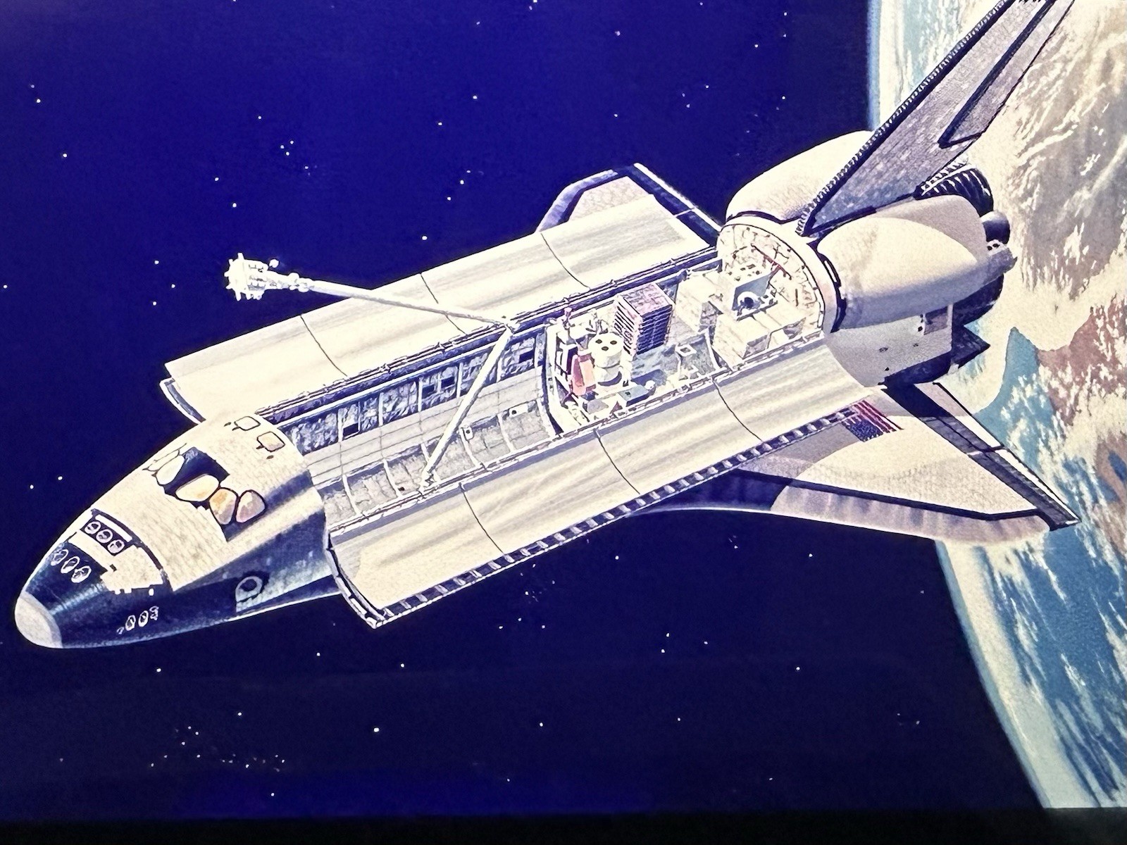 1982 NASA KSC Space Shuttle Orbiter Cargo Payload Bay Presentation Transparency