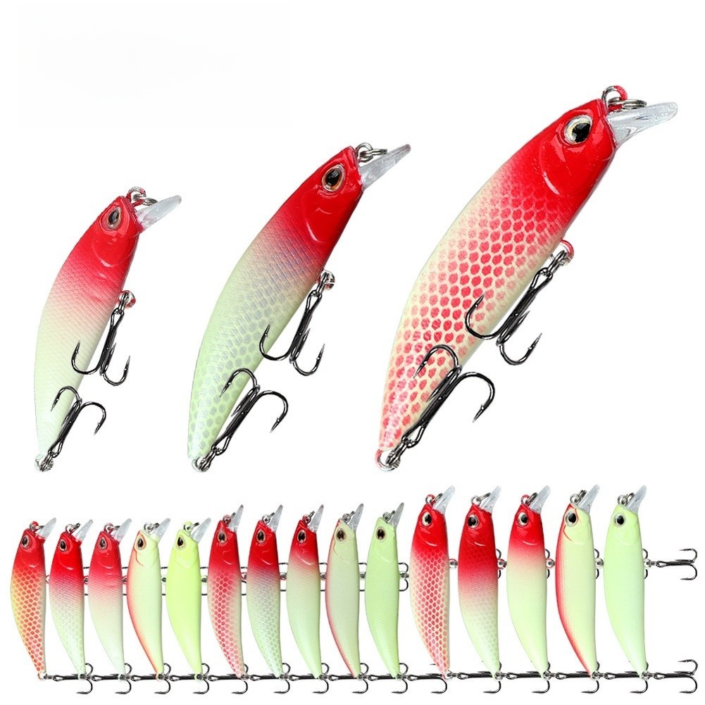 Glow Minnow Lures 5PCS 5g 65g 8g Long Distance Cast Fishing Bait for Bass Perch