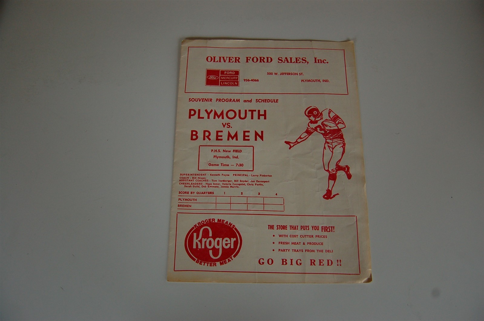1982 Plymouth - Bremen Indiana High School Football Program