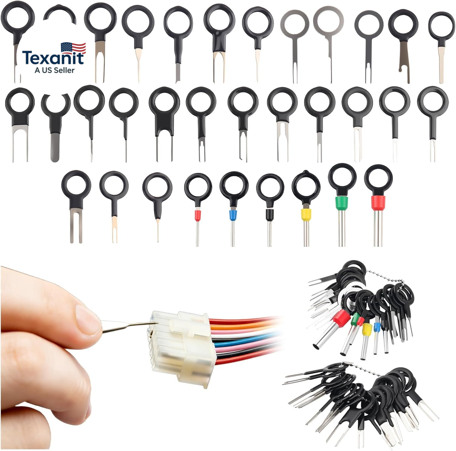 41PCS Electrical Terminal Removal Tool Kit,Portable Depinning Tool Kit Automotiv