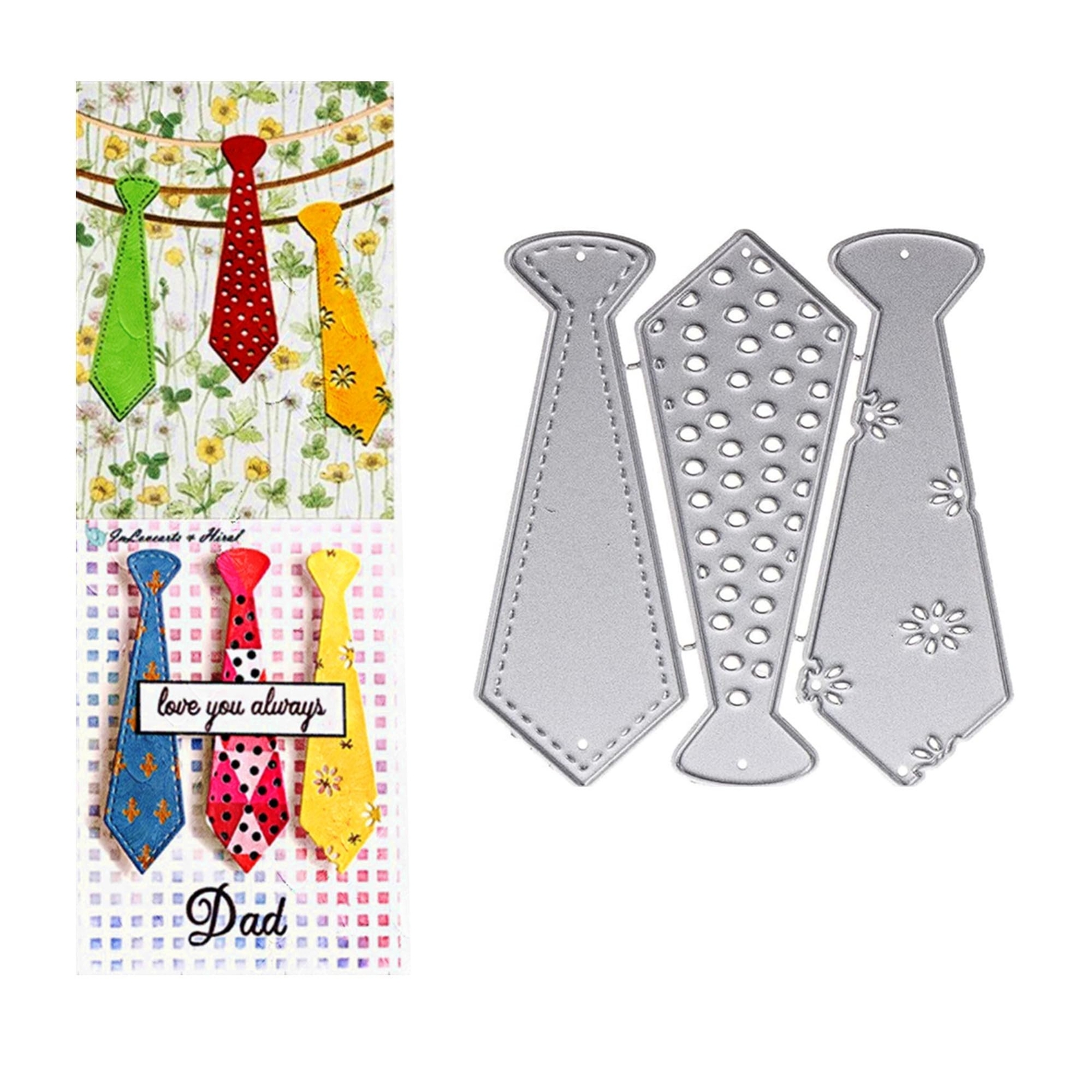 Arbuya 3pcs/Set Tie Cutting Dies for Masculine Card Making Embossing Stencil ...