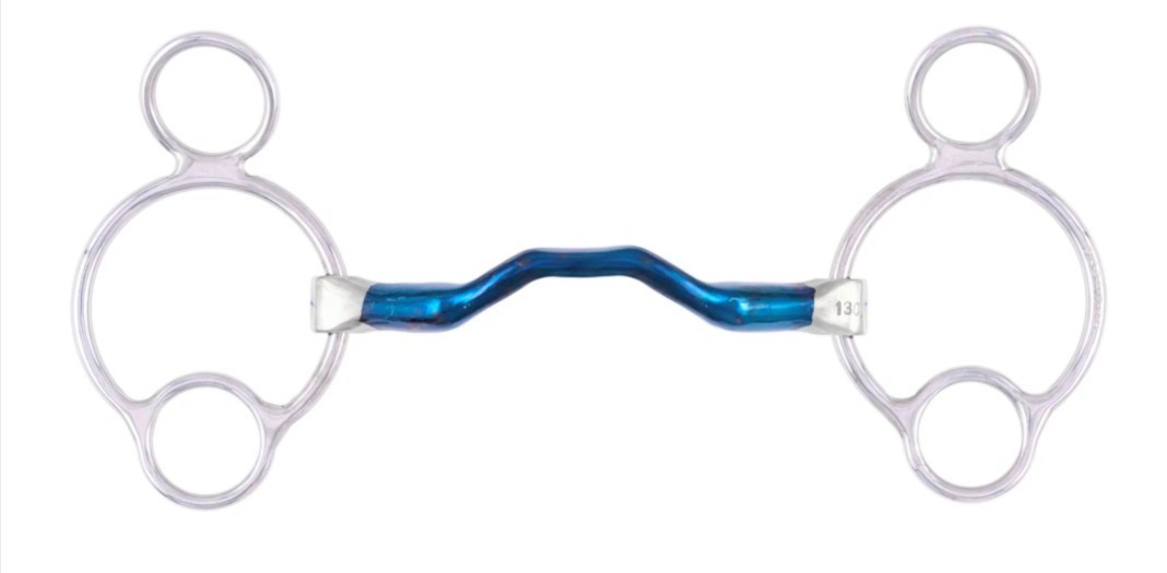 Blue Sweet Iron Universal Ported Mullen Mouth Horse Bit Stainless Steel